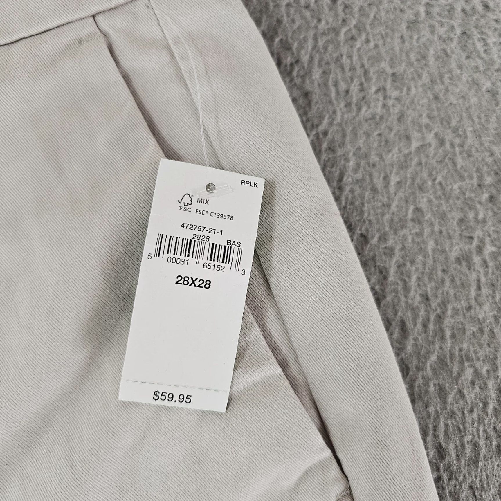 Gap GAP Pants Mens 28x28 Beige Straight Leg Chino Regenerative Cotton New Tags Size US 28 / EU 44 - 3 Thumbnail