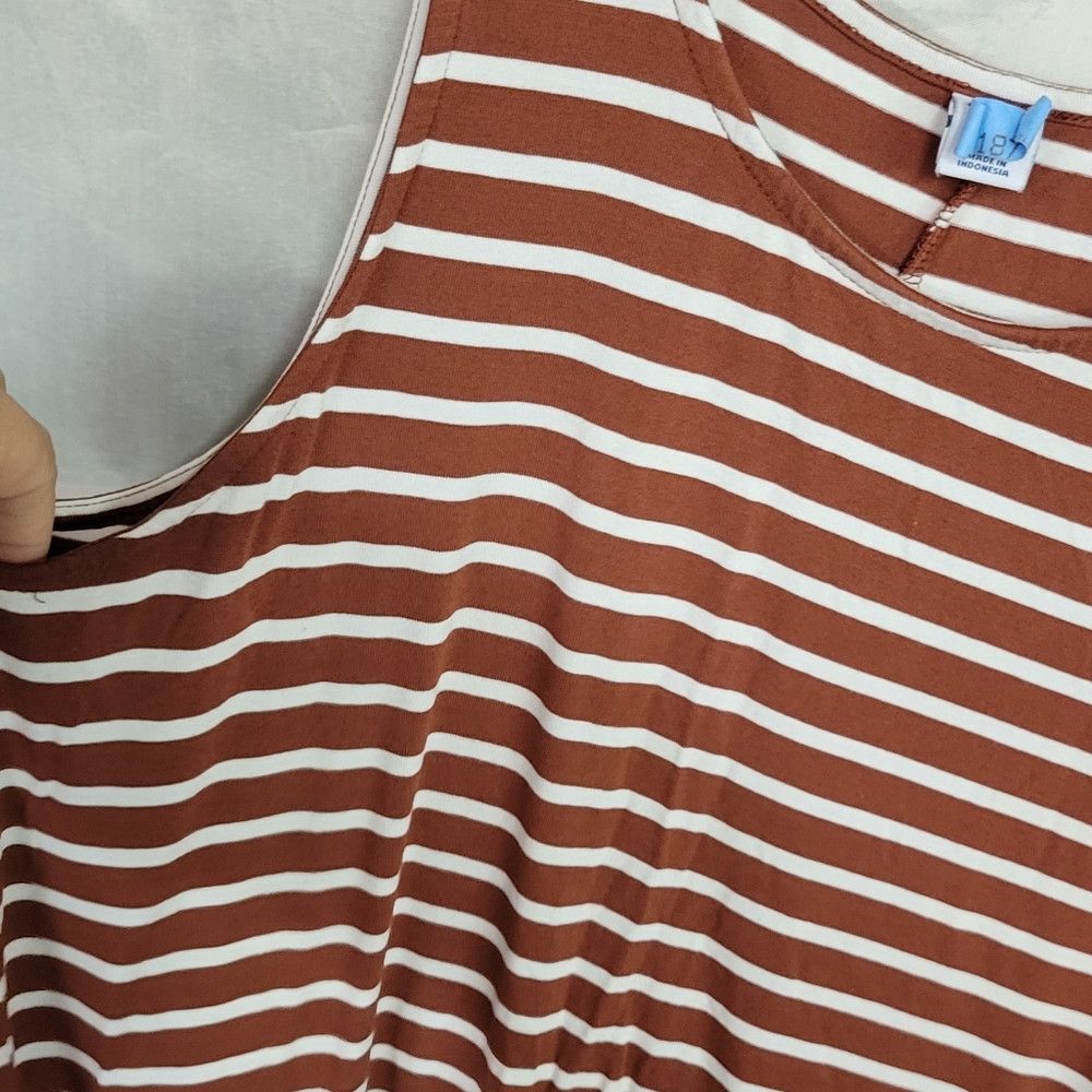Other Old Navy A-Line Dress Striped Brown & White Size M / US 6-8 / IT 42-44 - 2 Thumbnail