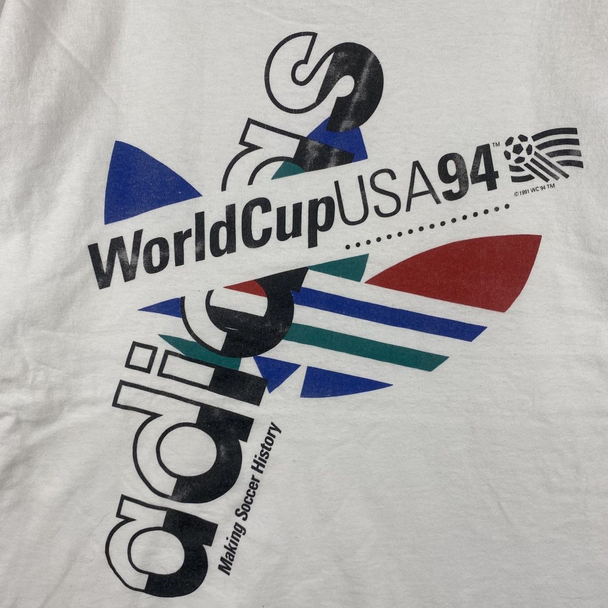 Adidas Vintage 90's ADIDAS World Cup Usa '94 Graphic Tee Shirt Size US L / EU 52-54 / 3 - 2 Thumbnail