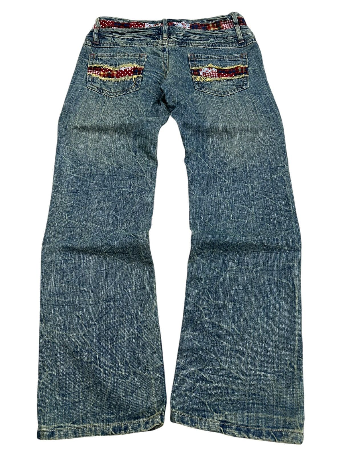 Le Grande Bleu (L.G.B.) Vintage Double Waist Checkered Clawn Marks Distressed Size US 31 - 2 Thumbnail