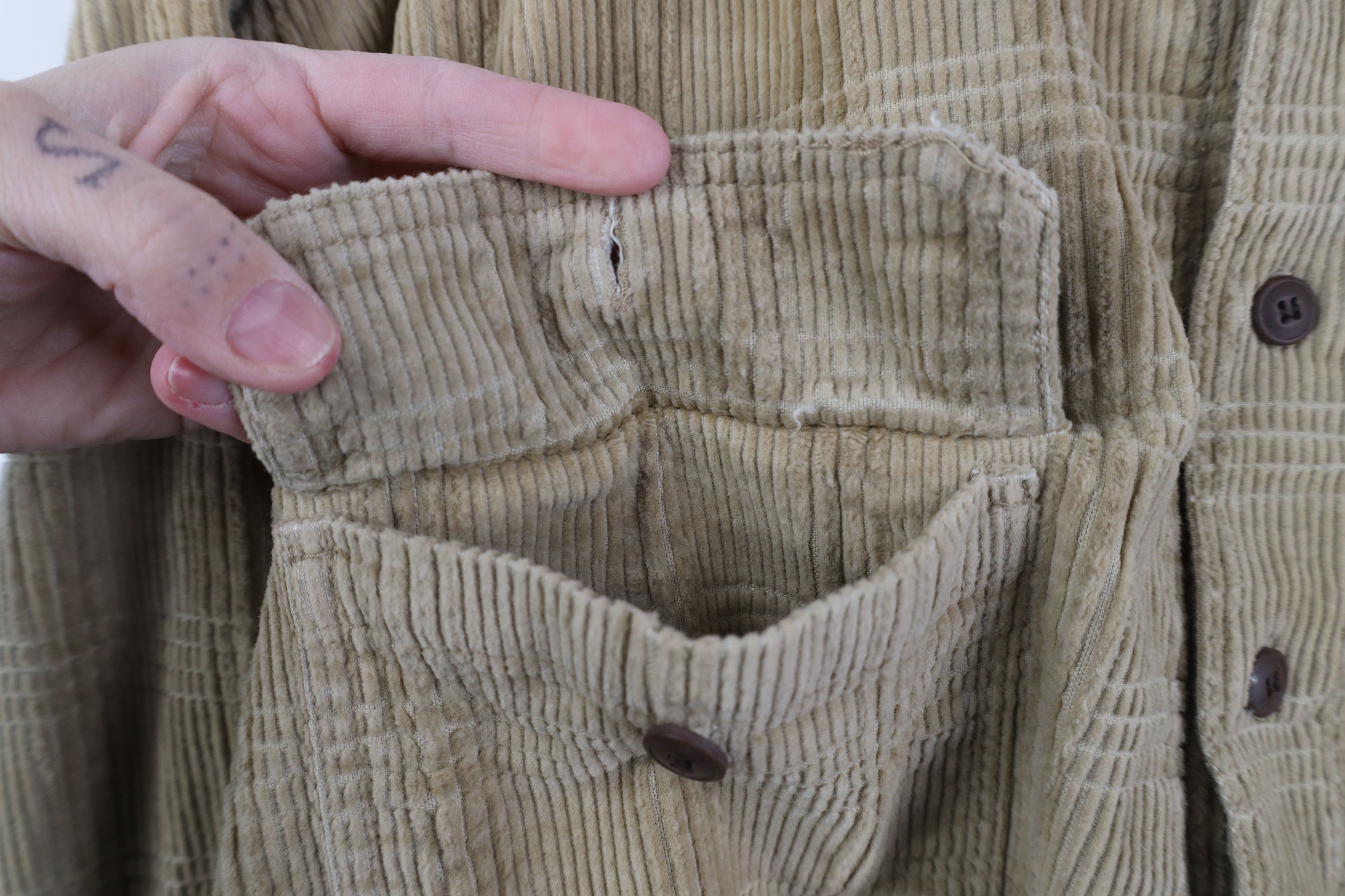 Vintage Vintage 90s Streetwear Corduroy Collared Henley Shirt Jacket Size US XL / EU 56 / 4 - 6 Thumbnail