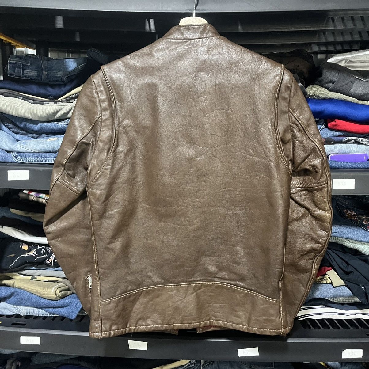 Vintage VINTAGE 1960s CYCLE RIDE MOTORCYCLE BROWN LEATHER JACKET Size US S / EU 44-46 / 1 - 8 Thumbnail