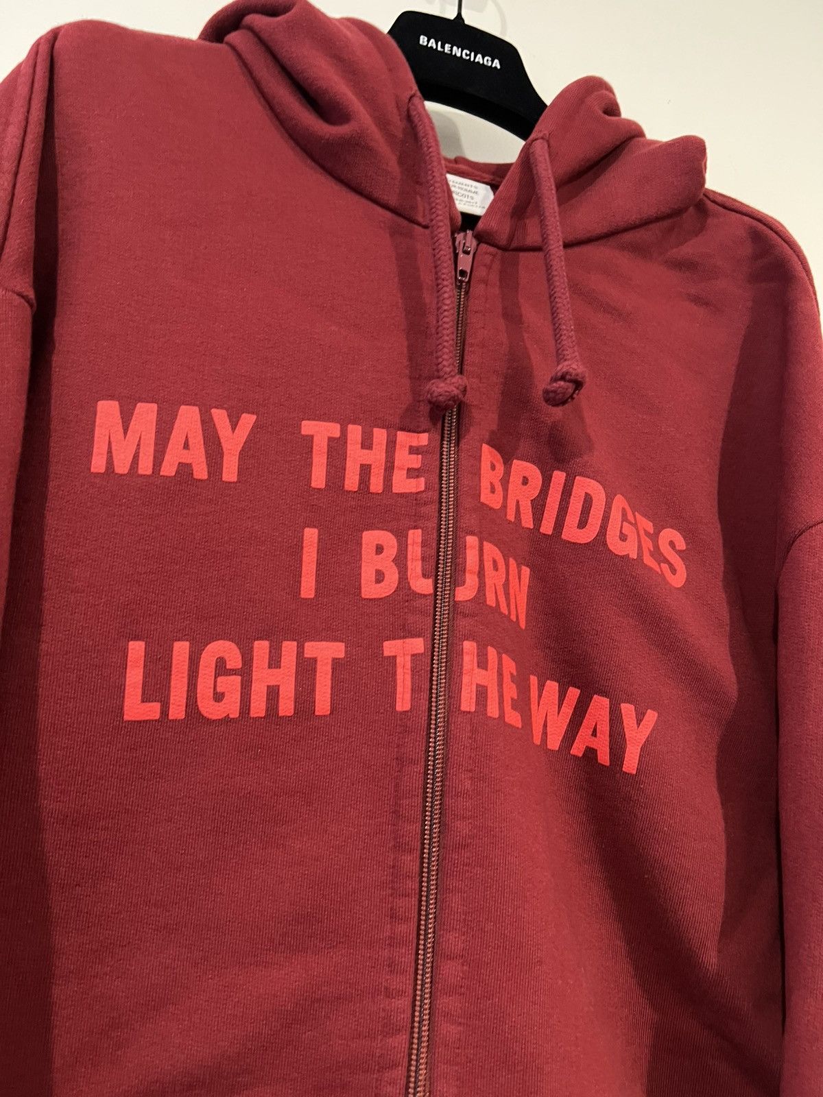 Vetements AW16 “May The Bridges I Burn Light The Way” Zip-Up Hoodie Size US S / EU 44-46 / 1 - 3 Thumbnail