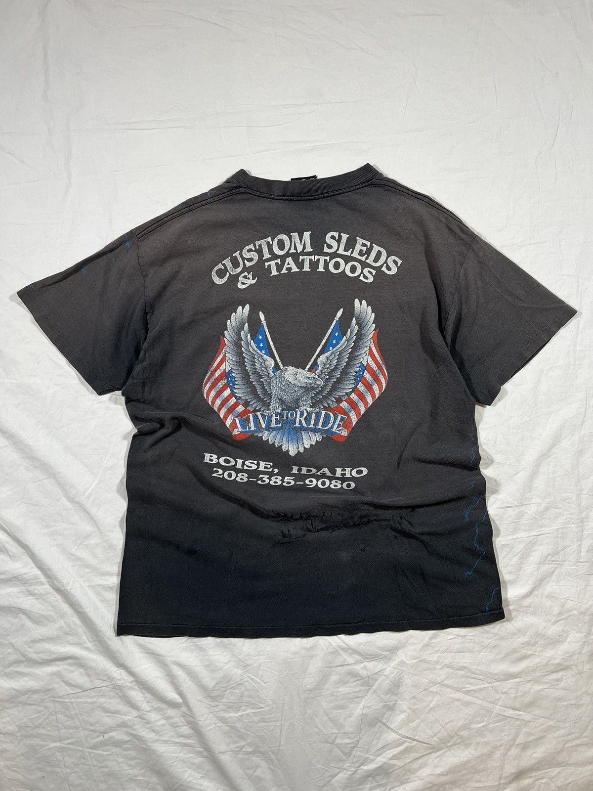 Harley Davidson Vintage 90s Faded and Distressed Harley Davidson 3D Emblem T Size US L / EU 52-54 / 3 - 8 Thumbnail