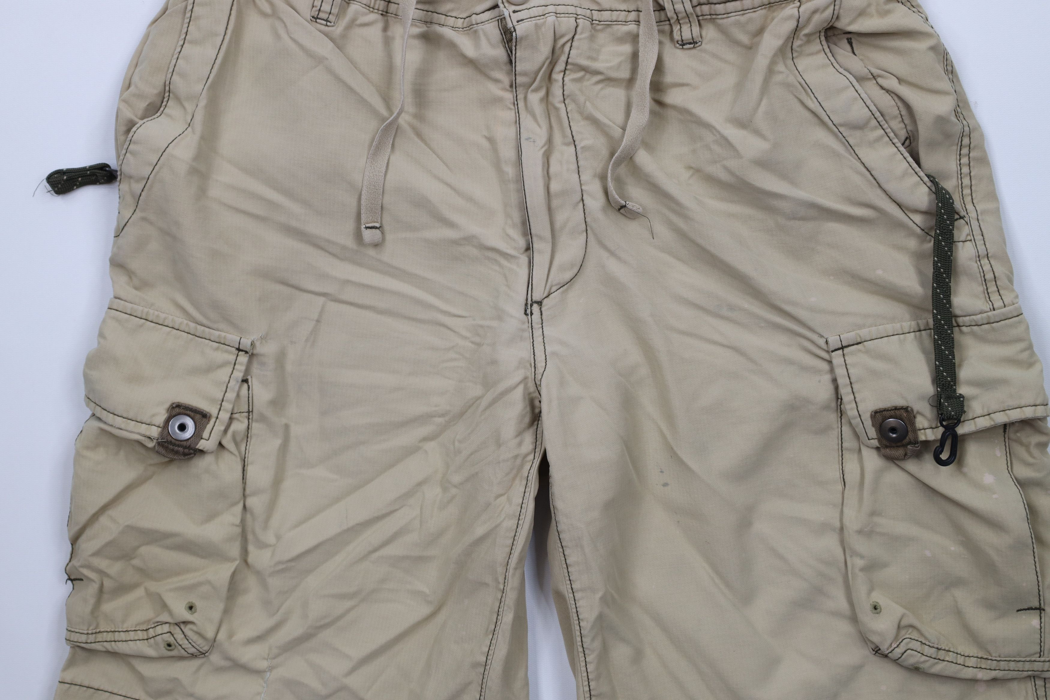 Gap × Vintage Vintage Y2K 2003 Gap Distressed Cargo Shorts Beige Khaki Size US 34 / EU 50 - 3 Thumbnail