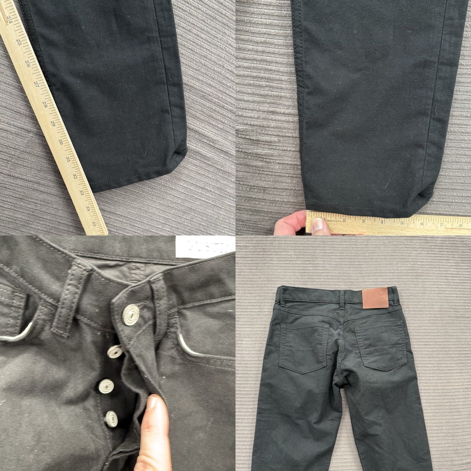 Gustin Gustin Jeans Men Slim 30/33 Black Denim Button Fly Straight Jeans Size US 30 / EU 46 - 8 Thumbnail