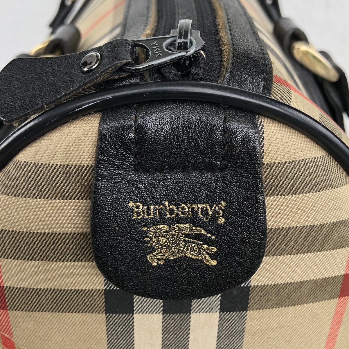 Burberry Burberry's Nova Check Pattern Logo Embossed Boston Bag Size ONE SIZE - 22 Thumbnail