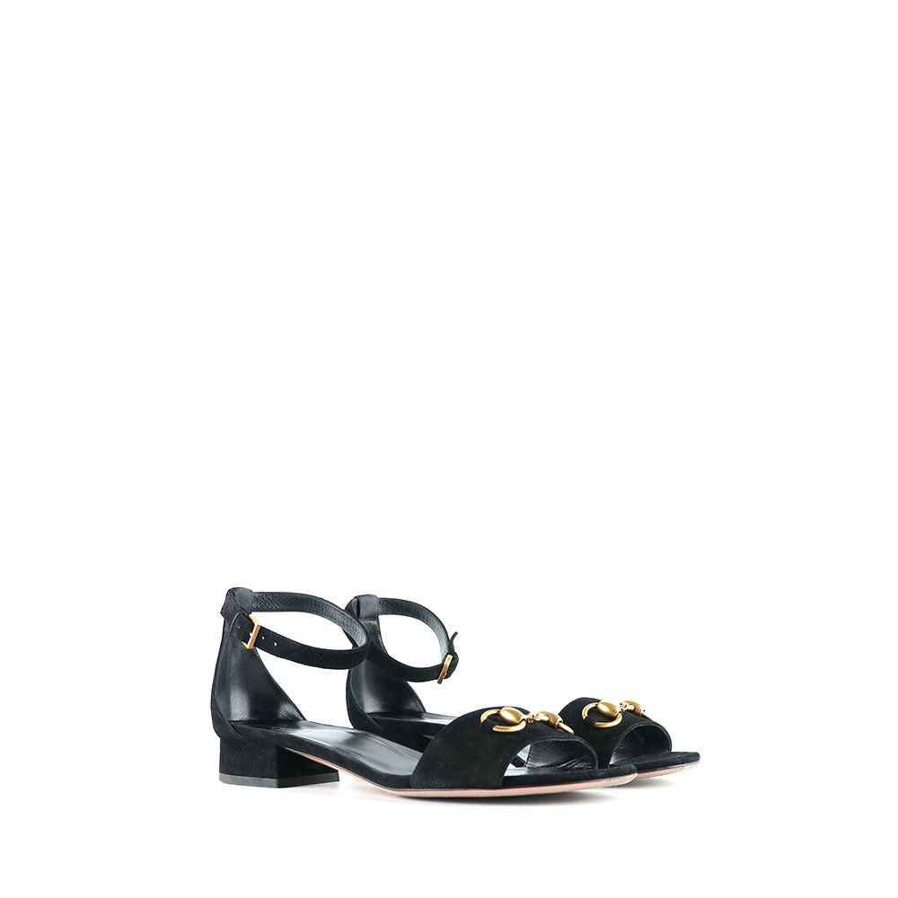 image of Gucci - Mors Black Suede Sandals (T39.5), Women's (Size 8.5)