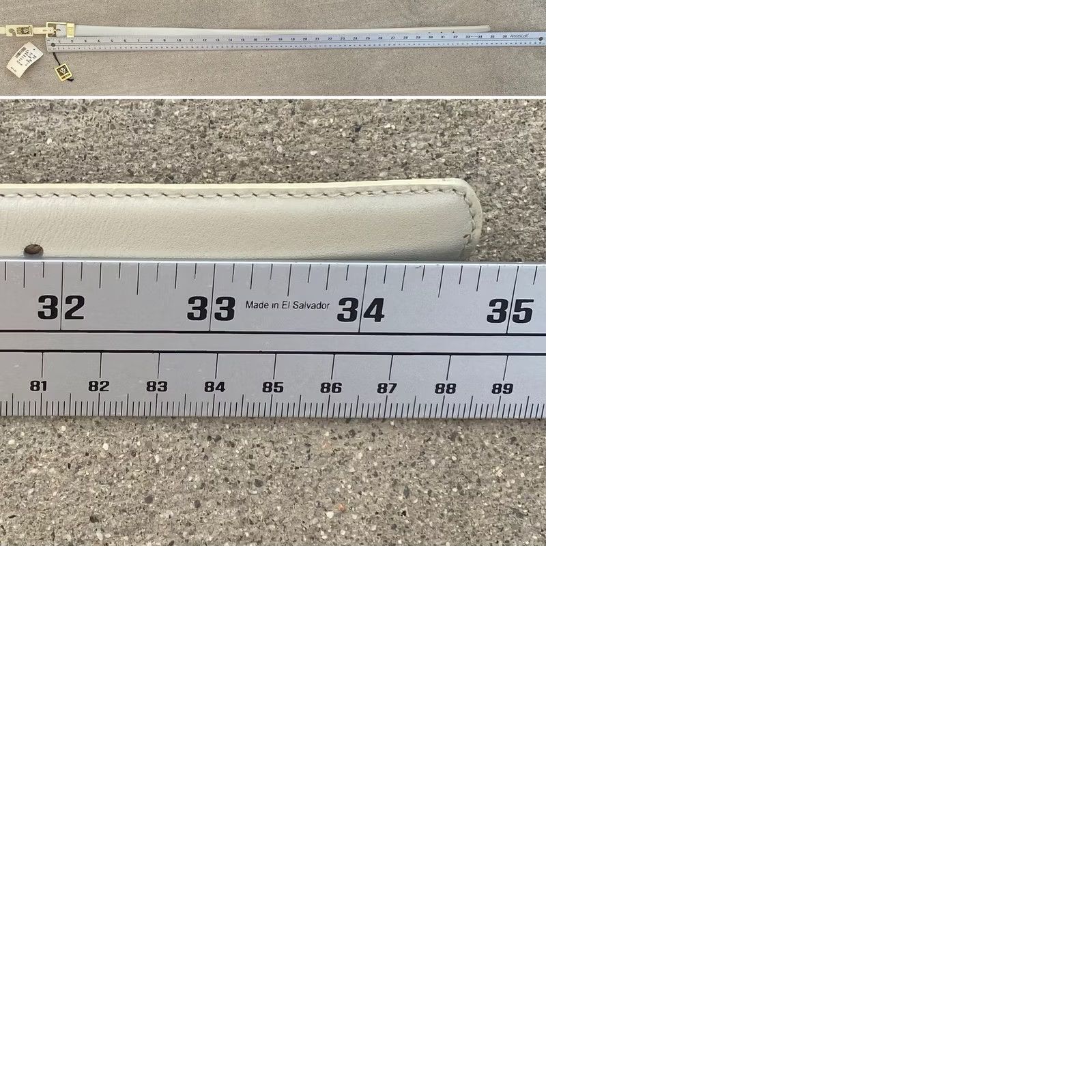 Anne Klein VINTAGE Anne Klein Leather Belt Cream Gold Buckle Lion Logo Medium NOS Women Belt Ivory Lion Logo 80s 90s Size ONE SIZE - 12 Thumbnail
