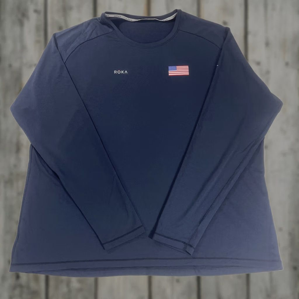 Vintage NAVY Roka Jersey Shirt Long Sleeve 4XL Navy USA Triathlon Zip Mock Neck Sports 90s (if applicable) Size US XXL / EU 58 / 5 - 1 Thumbnail