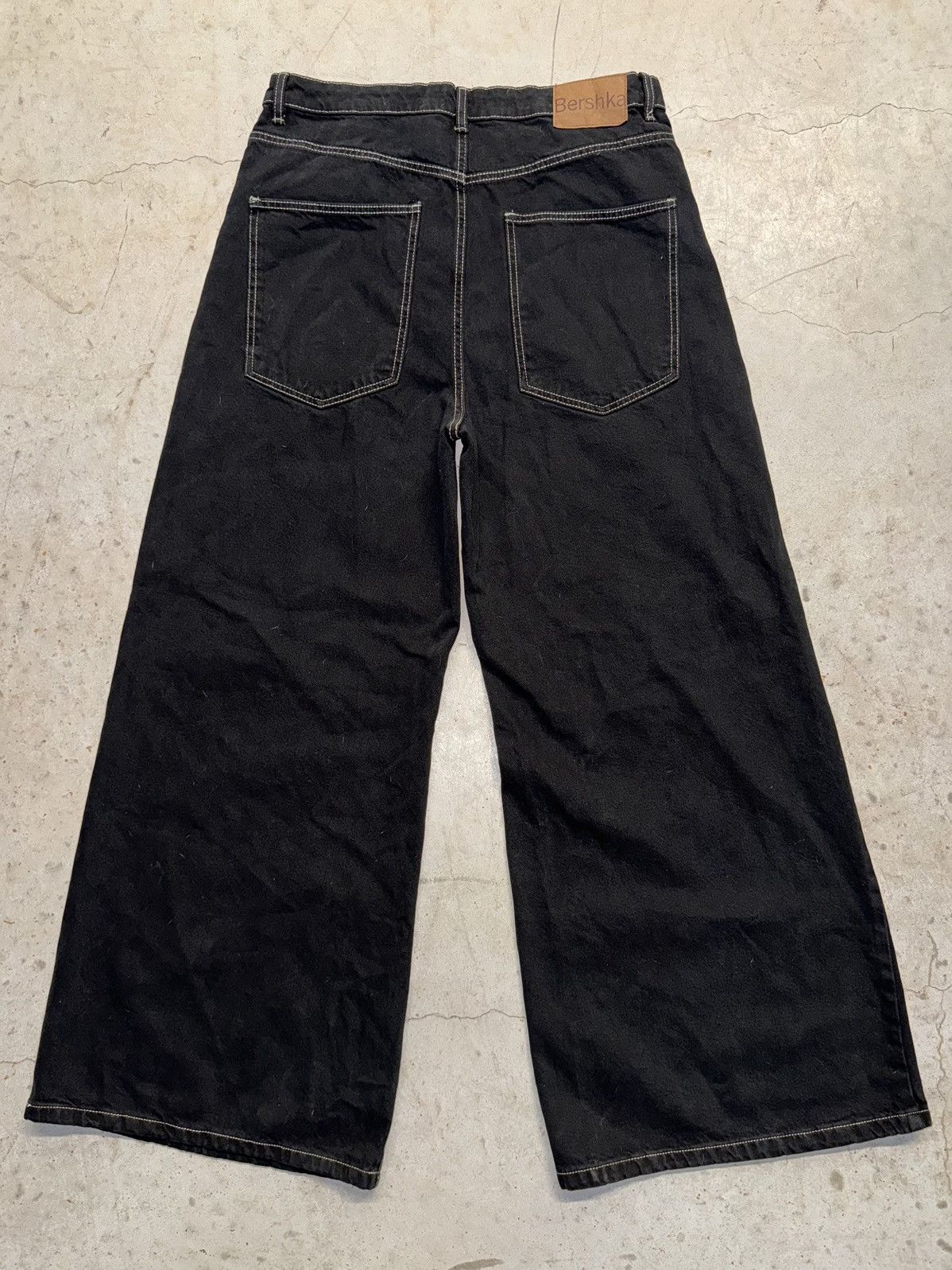 Pre-owned Jnco X Vintage Crazy Vintage 90's Jnco Style Baggy Jeans Wide Leg Skater Black Denim