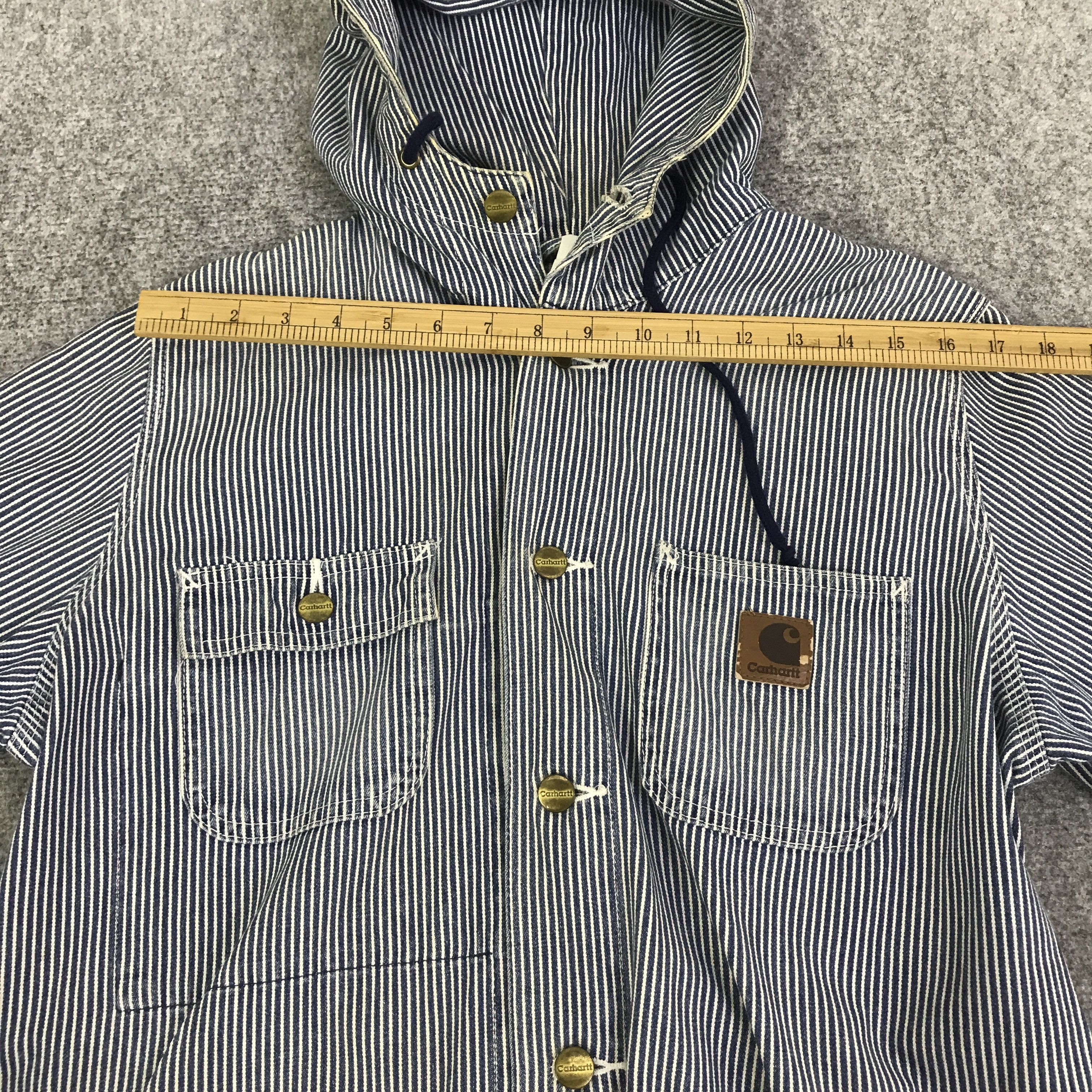 Carhartt CARHARTT INDIGO HICKORY HOODIE JACKET K80B4 Size US M / EU 48-50 / 2 - 5 Thumbnail