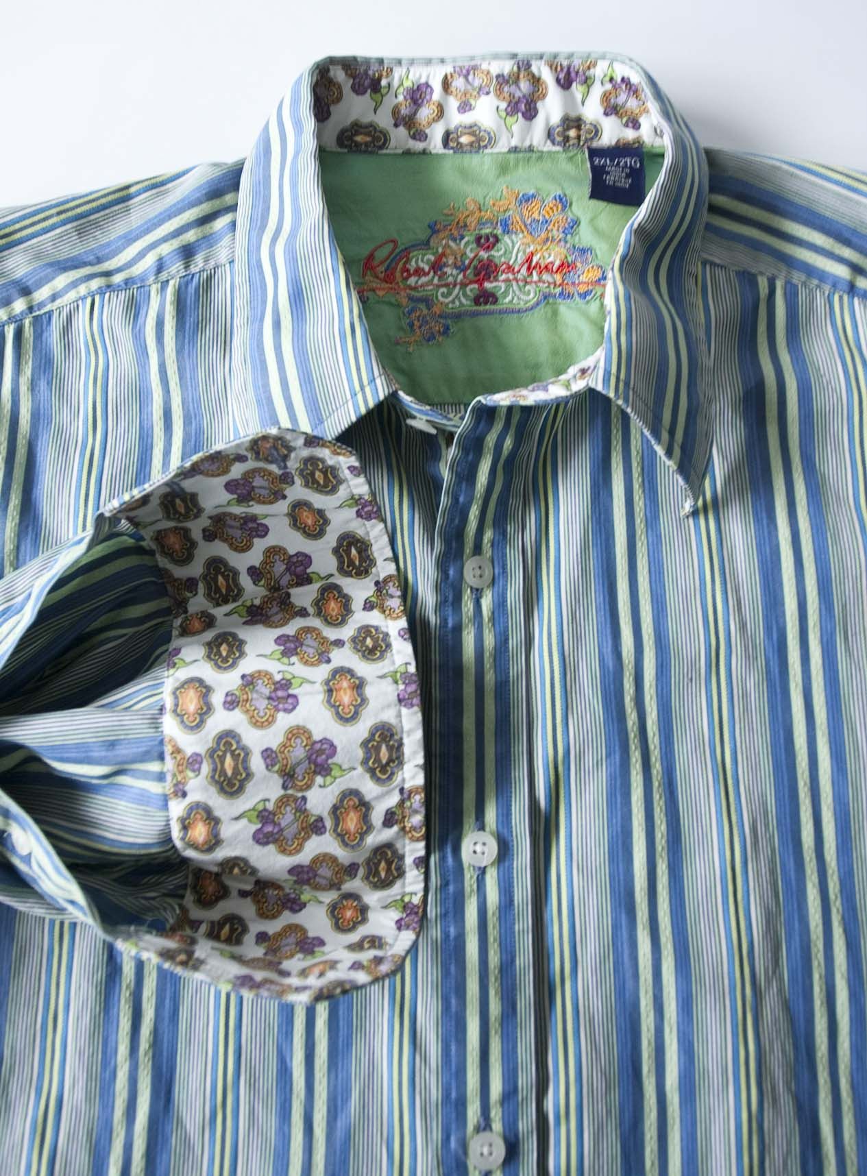 Robert Graham Robert Graham Shirt Stripe Blue / Green Size 2XL Size US XXL / EU 58 / 5 - 2 Thumbnail
