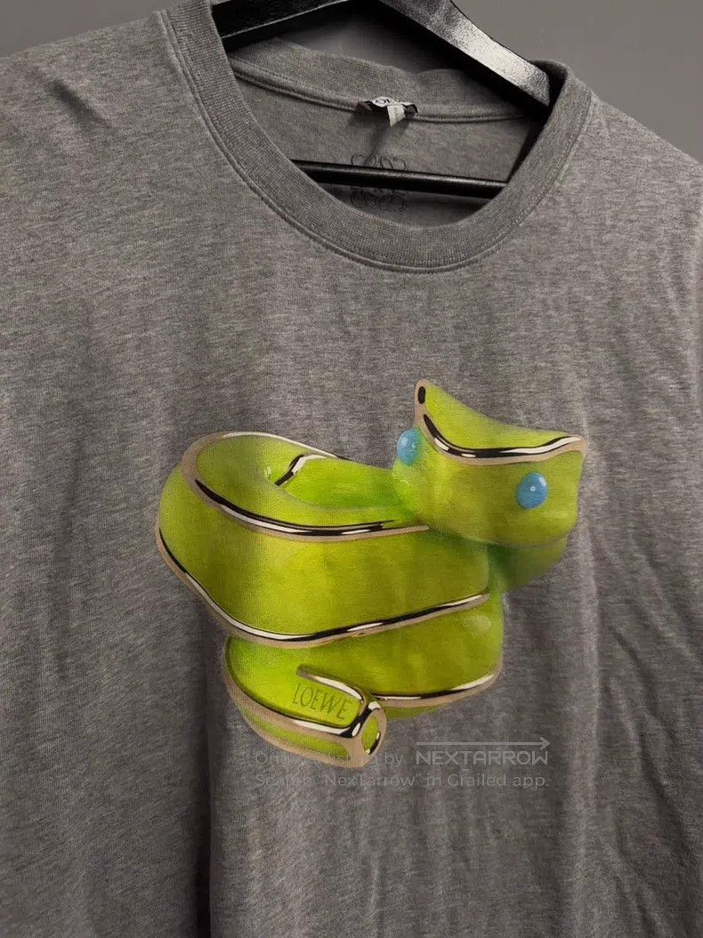 Loewe Loewe Snake Year Limited T-Shirt, Gray with Neon Green Sna Size L / US 10 / IT 46 - 2 Thumbnail