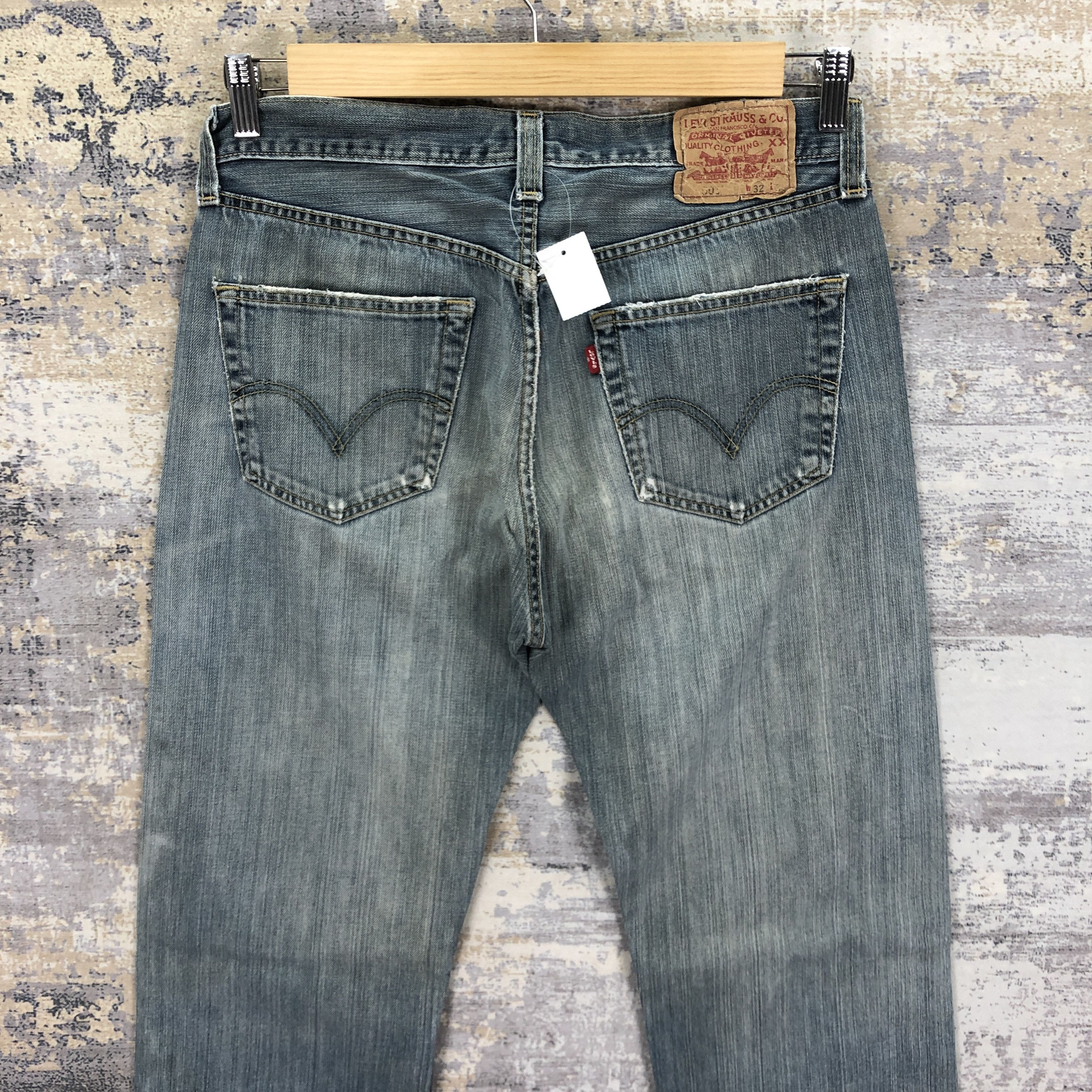 Levi's Vintage Y2K Levis 501 Faded Jeans Levi's Ripped Wash Denim Size US 30 / EU 46 - 4 Thumbnail