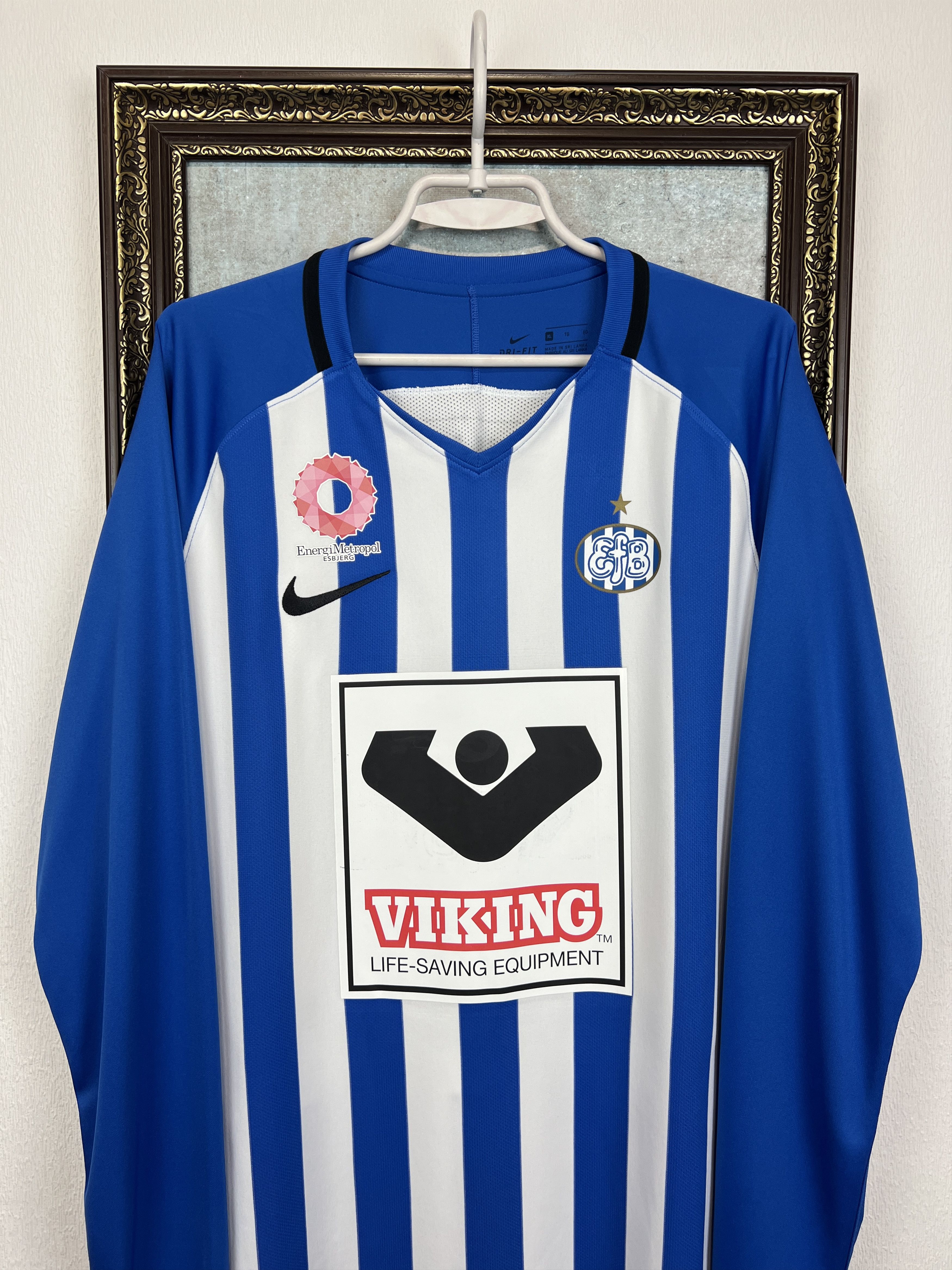 Nike Esbjerg Home football shirt Soccer Long Sleeve Jersey Trikot Size US XL / EU 56 / 4 - 2 Thumbnail