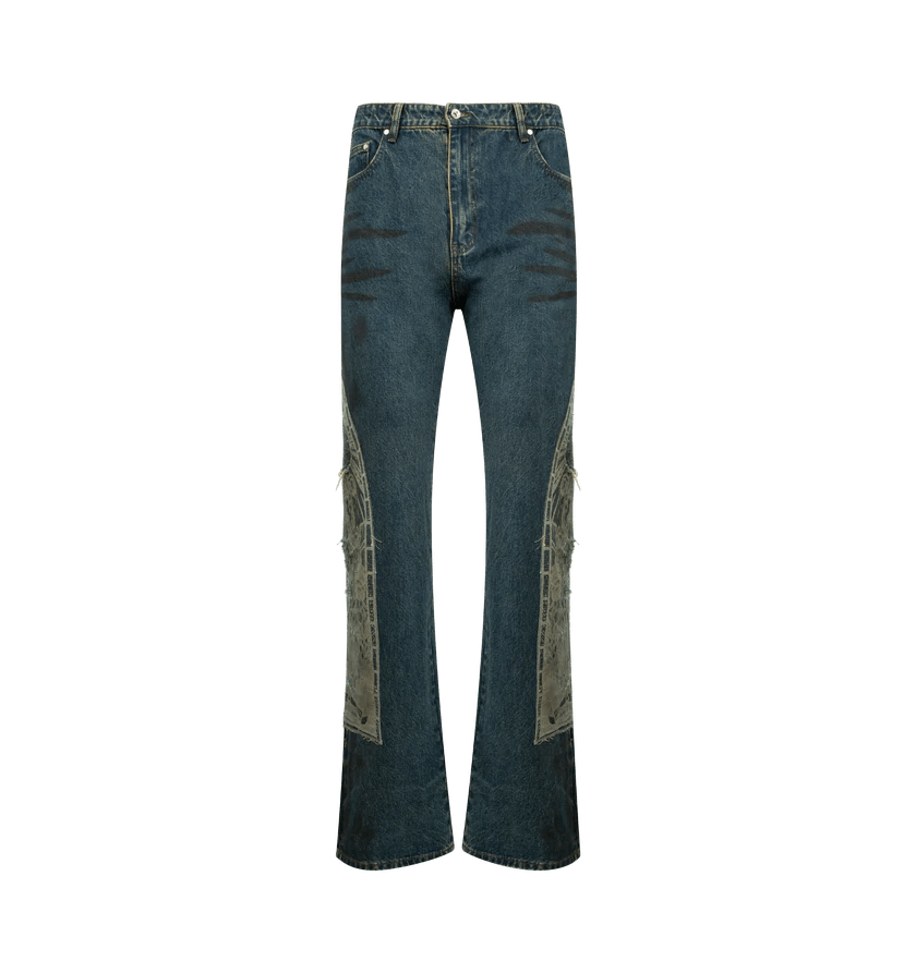 Who Decides War o1h1sh11225 Mechanic Denim Jean in Denim Blue Size US 32 / EU 48 - 1 Thumbnail