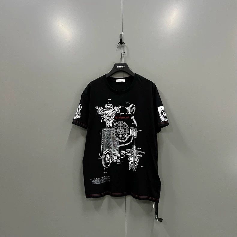 Givenchy Givenchy Black Letter Pattern Printed Short Sleeve Size US XL / EU 56 / 4 - 1 Thumbnail