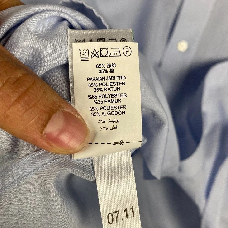 Marks & Spencer Marks & Spencer Dress Shirt Men's 16 41 Long Sleeve Blue Size US L / EU 52-54 / 3 - 5 Thumbnail