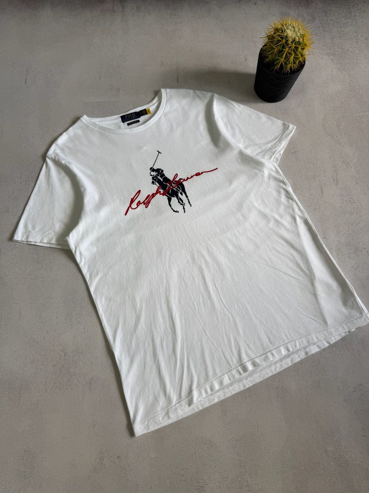 Polo Ralph Lauren Polo Ralph Lauren T Shirt Tee Big Logo White Mens XL Size Size US XL / EU 56 / 4 - 2 Thumbnail