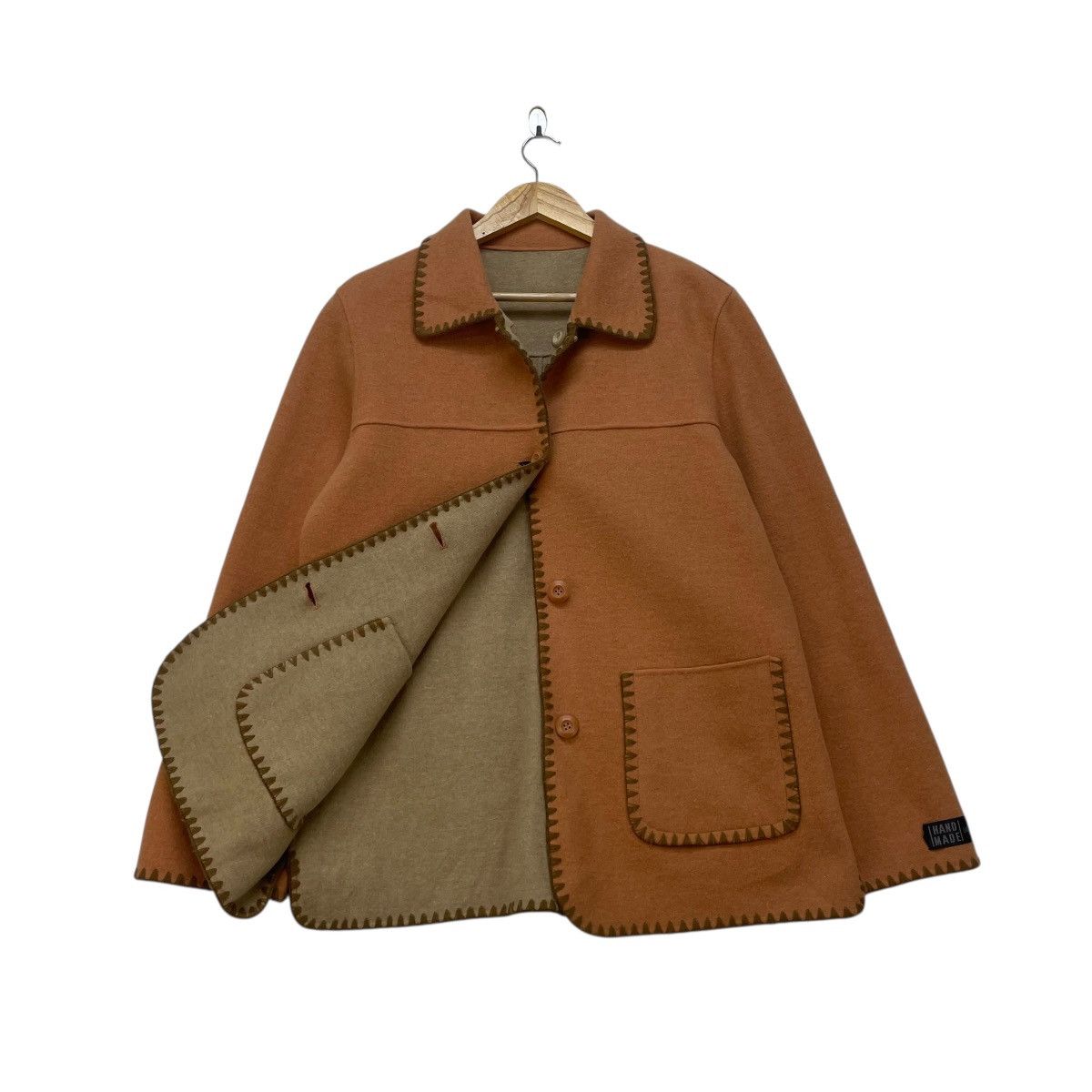 Japanese Brand 🔥Vintage Reversible Hand Made Wool Jacket Size M / US 6-8 / IT 42-44 - 1 Thumbnail