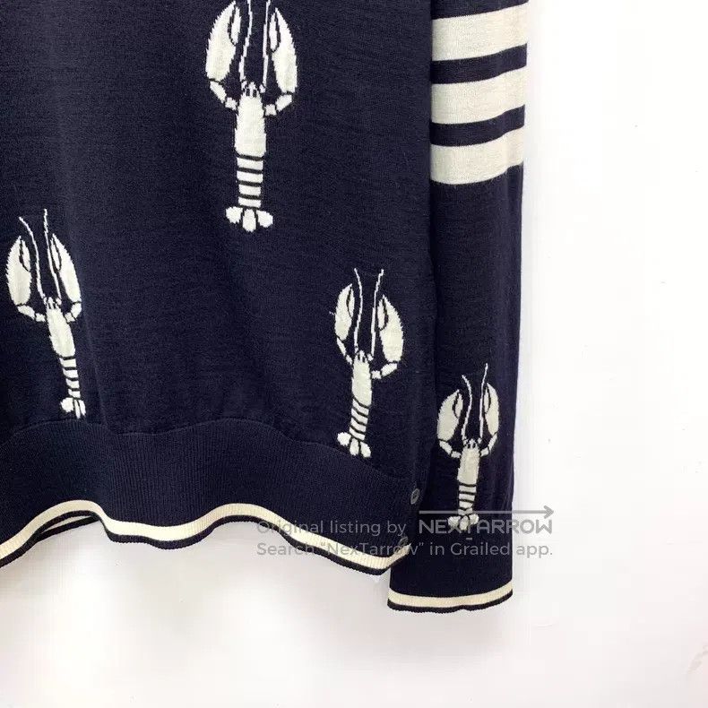 Thom Browne Thom Browne Dark blue round neck long-sleeve knitted sweat Size US L / EU 52-54 / 3 - 4 Thumbnail