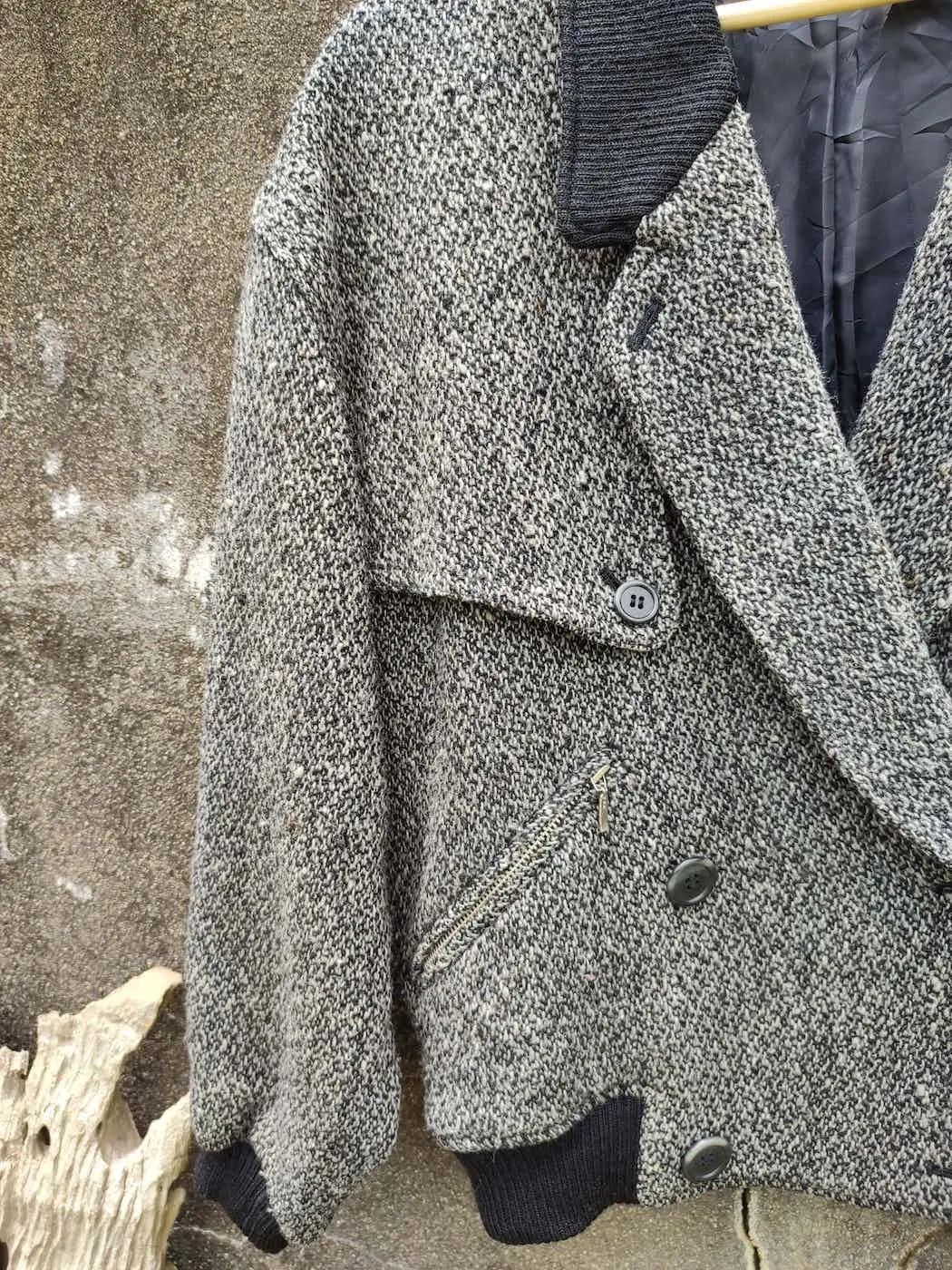 Japanese Brand NEJUIN Wool Blend Cropped Double-Breasted Bomber Jacket Size US M / EU 48-50 / 2 - 2 Thumbnail
