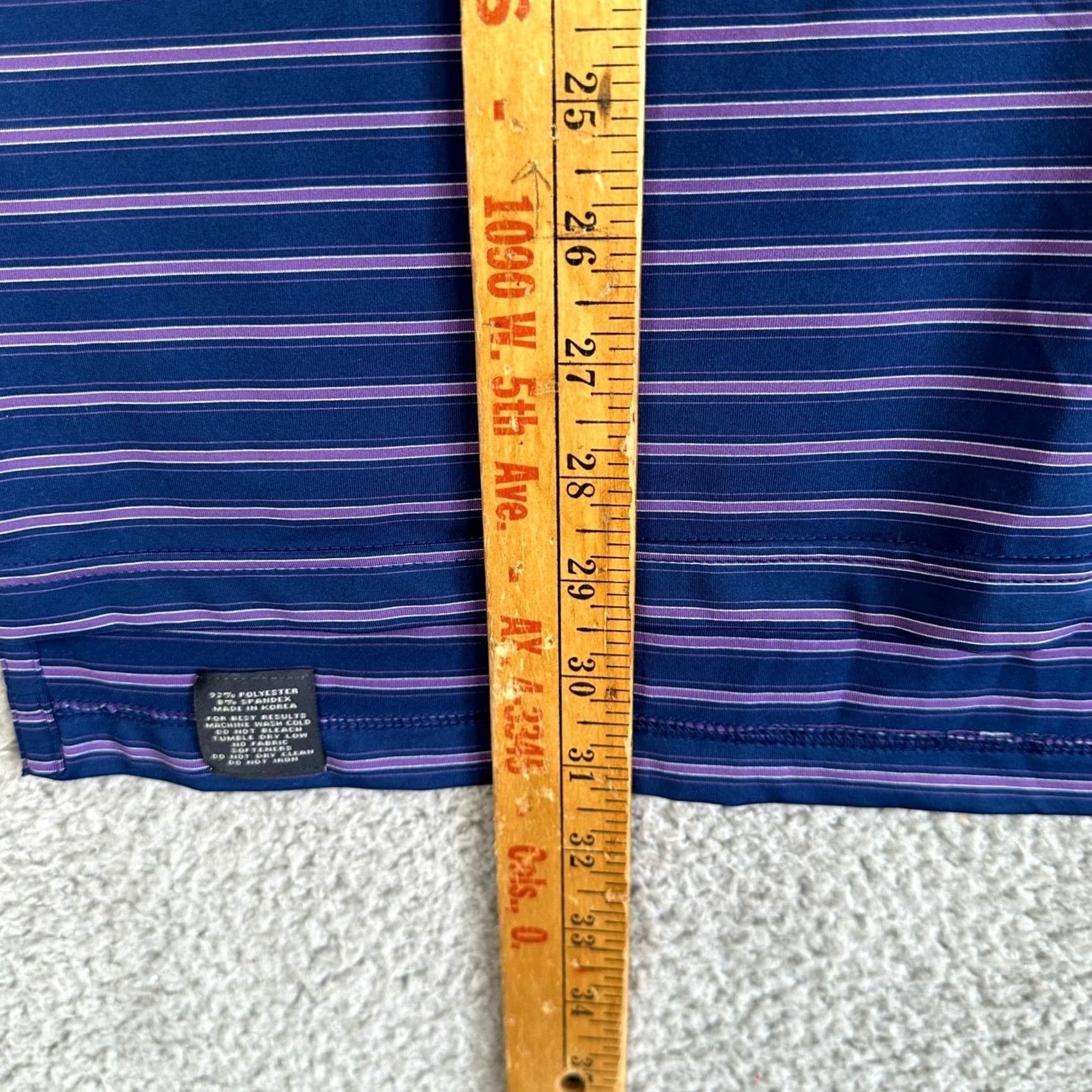 Vintage Turtleson Golf Polo Shirt Mens Medium Blue Purple Stripes Athletic Rugby Stretch Breathable Lightweight Short Sleeve Collared Sports Outdoor Size US M / EU 48-50 / 2 - 7 Thumbnail