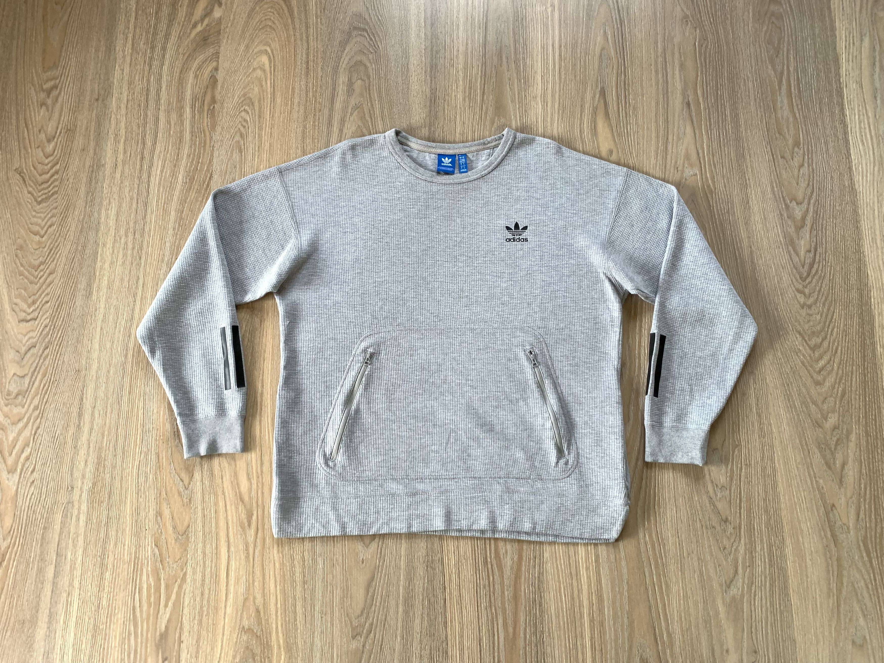 Adidas Adidas Cotton Grey Sweatshirt Anorak Size US L / EU 52-54 / 3 - 12 Thumbnail