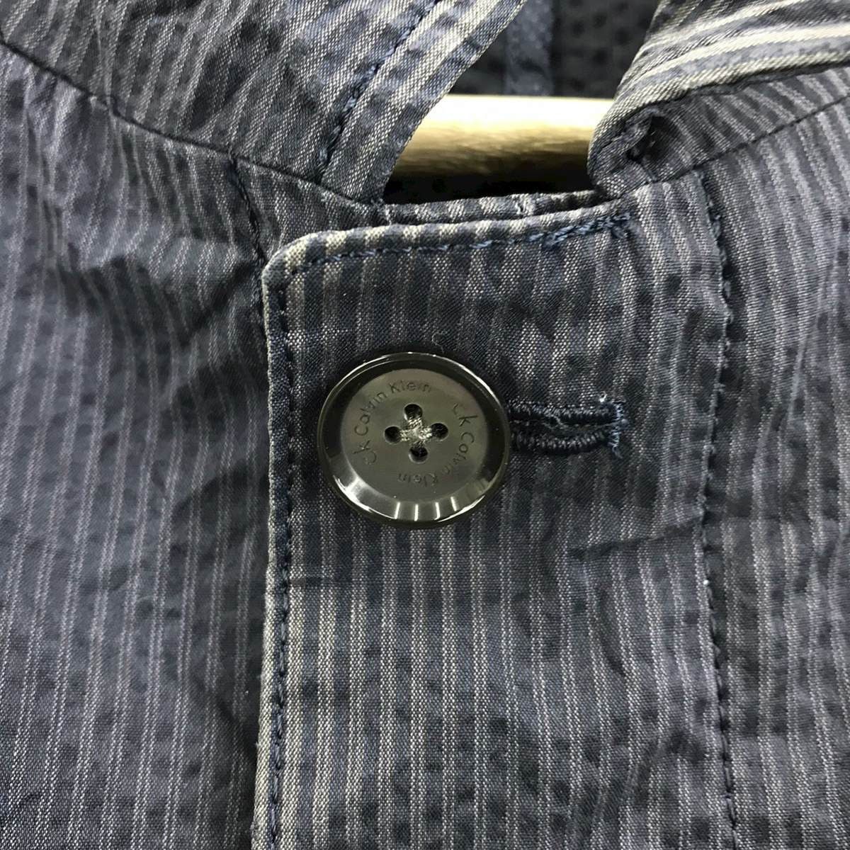 Vtg CALVIN KLEIN CK Indigo Minimalist Jacket Trench Coat