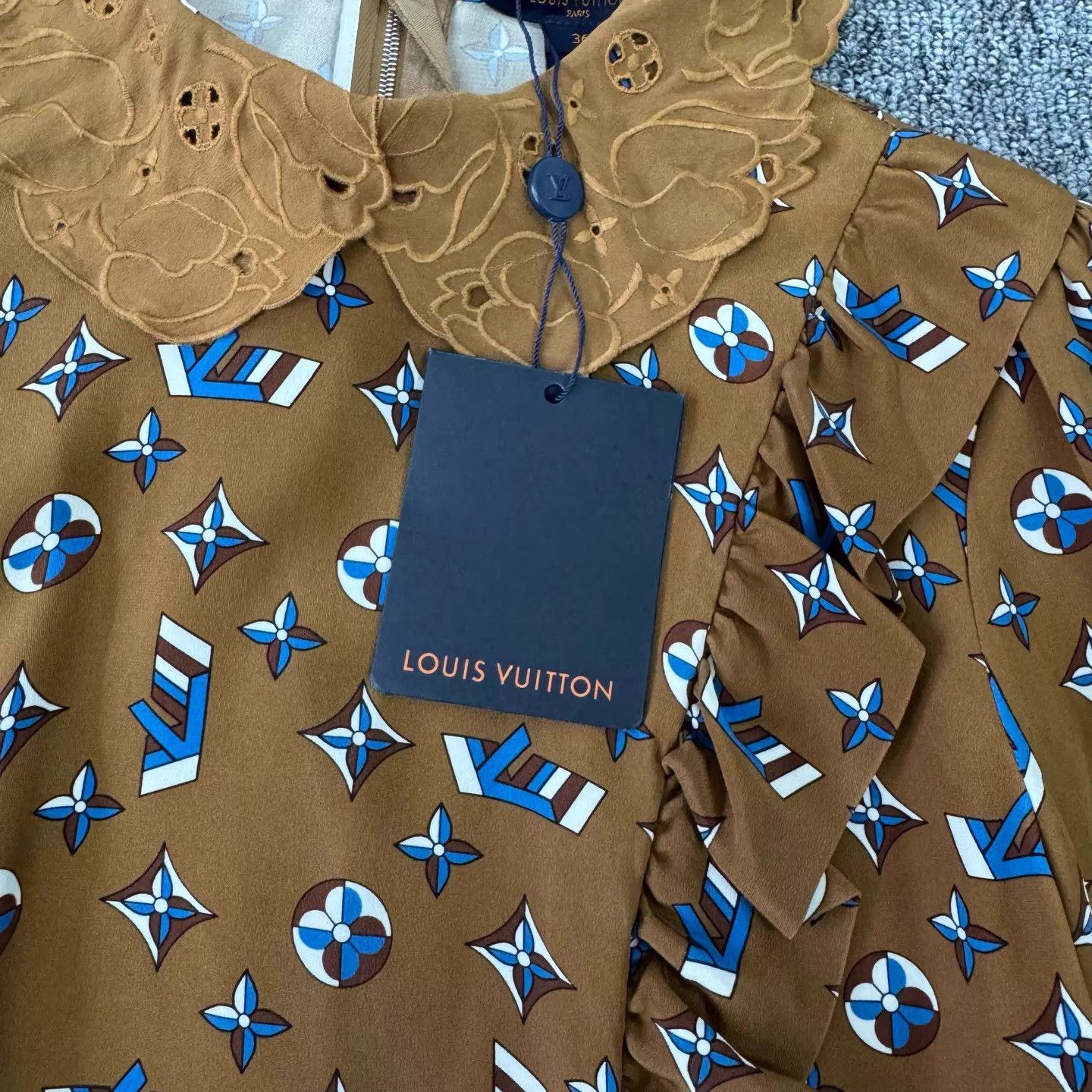 Louis Vuitton LV Monogram Silk Dress FR36 Size XS / US 0-2 / IT 36-38 - 5 Thumbnail