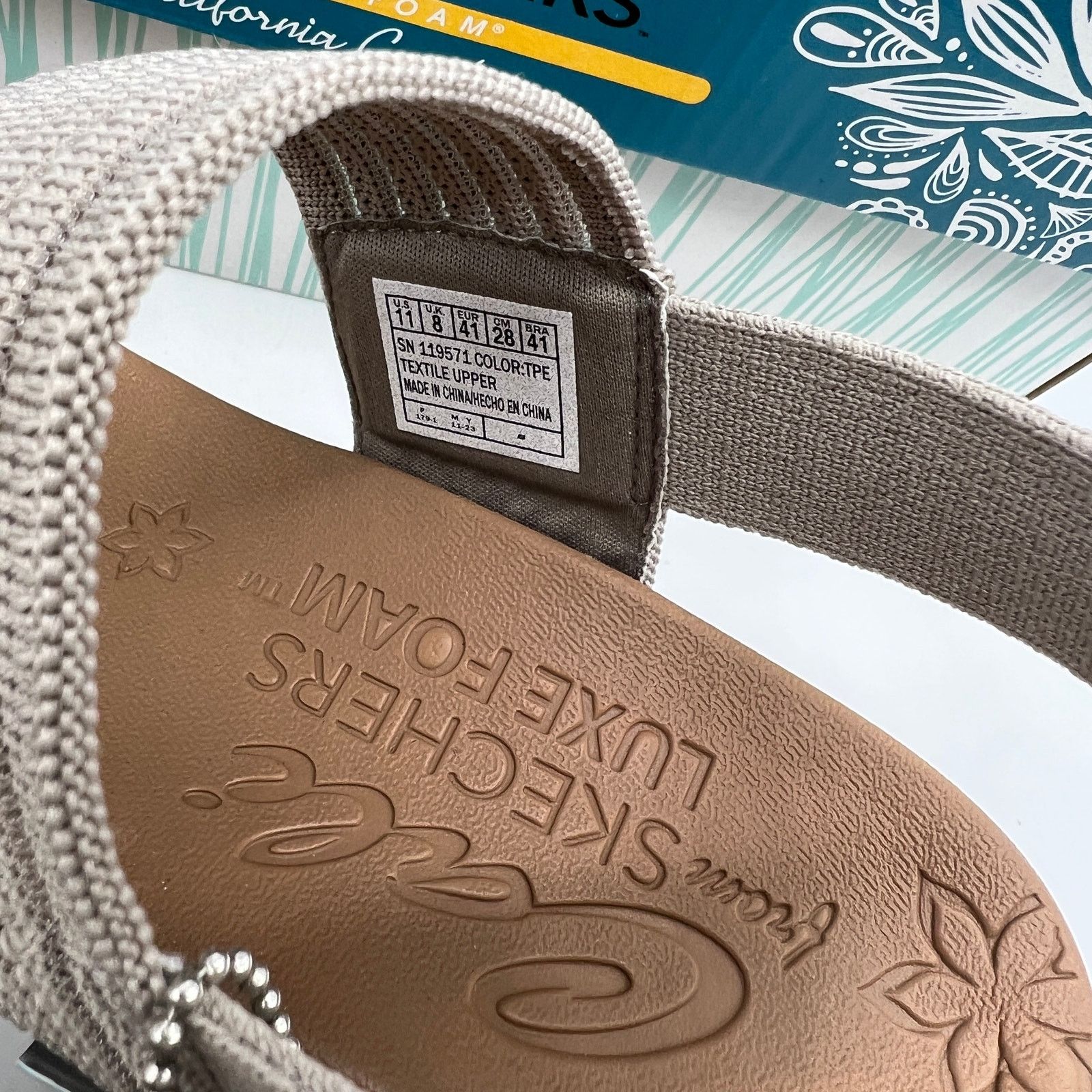 SKECHERS Skechers Beverlee Vegan Wedge Strappy Sandals Brown Gray Size US 11 / IT 41 - 8 Thumbnail