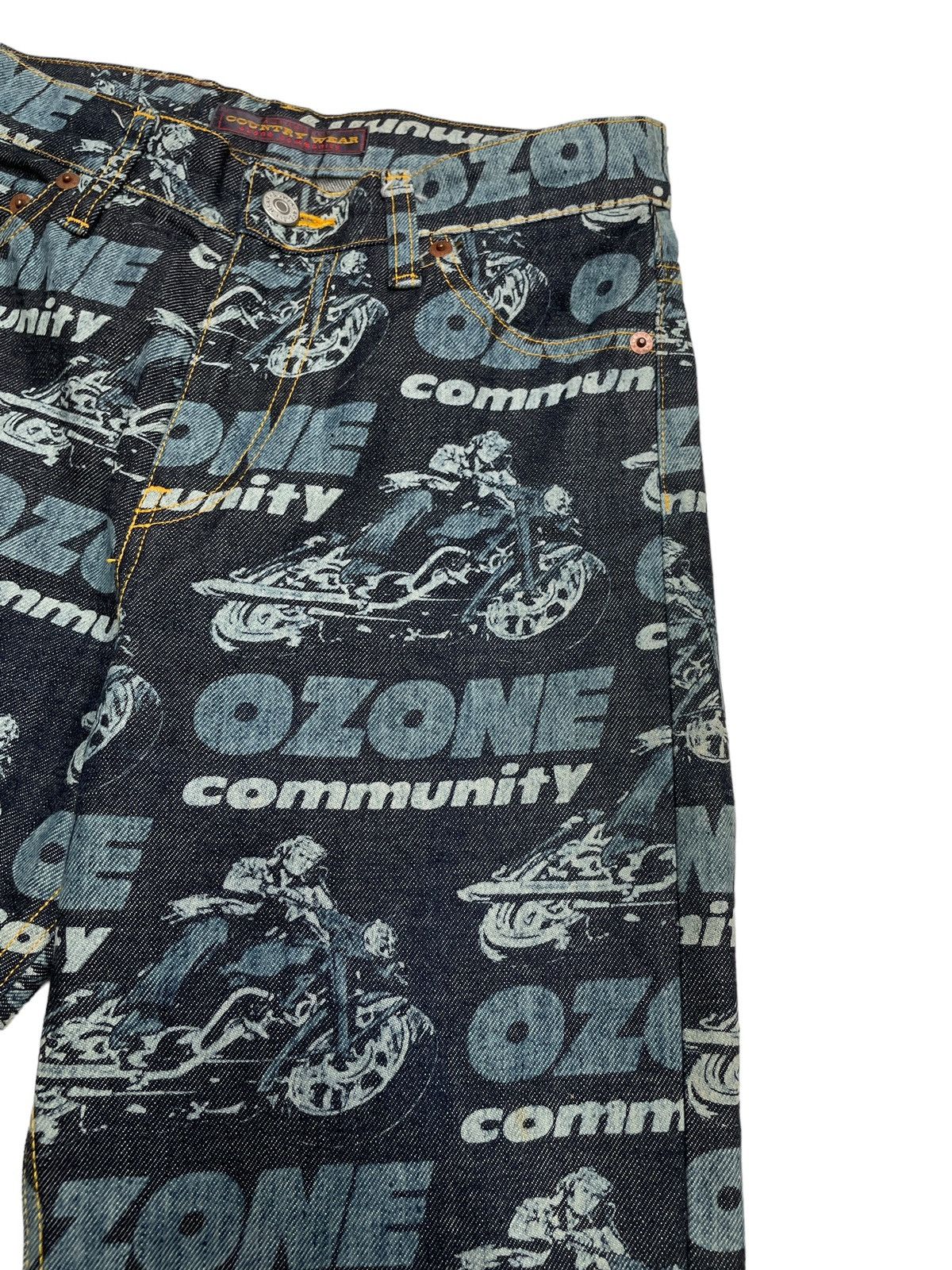 If Six Was Nine × Japanese Brand × Le Grande Bleu (L.G.B.) Very Rare Vintage Brand Ozone Full Print Flared Jeans 1990s Size US 26 / EU 42 - 5 Thumbnail