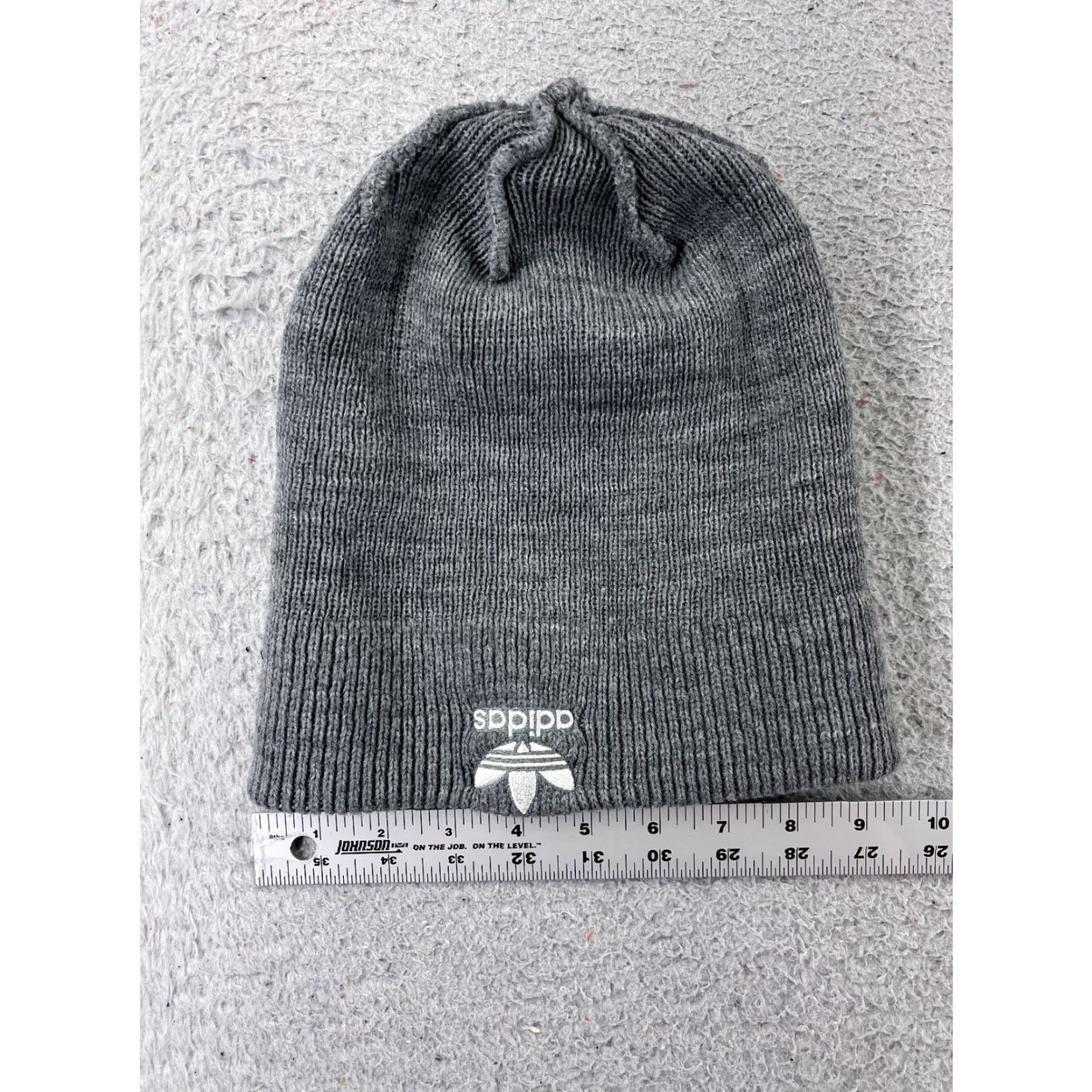 Adidas ADIDAS Beanie Toque Hat Womens One Size Gray Logo Knit 100% Acrylic Ski Winter Soft Warm Size ONE SIZE - 4 Thumbnail