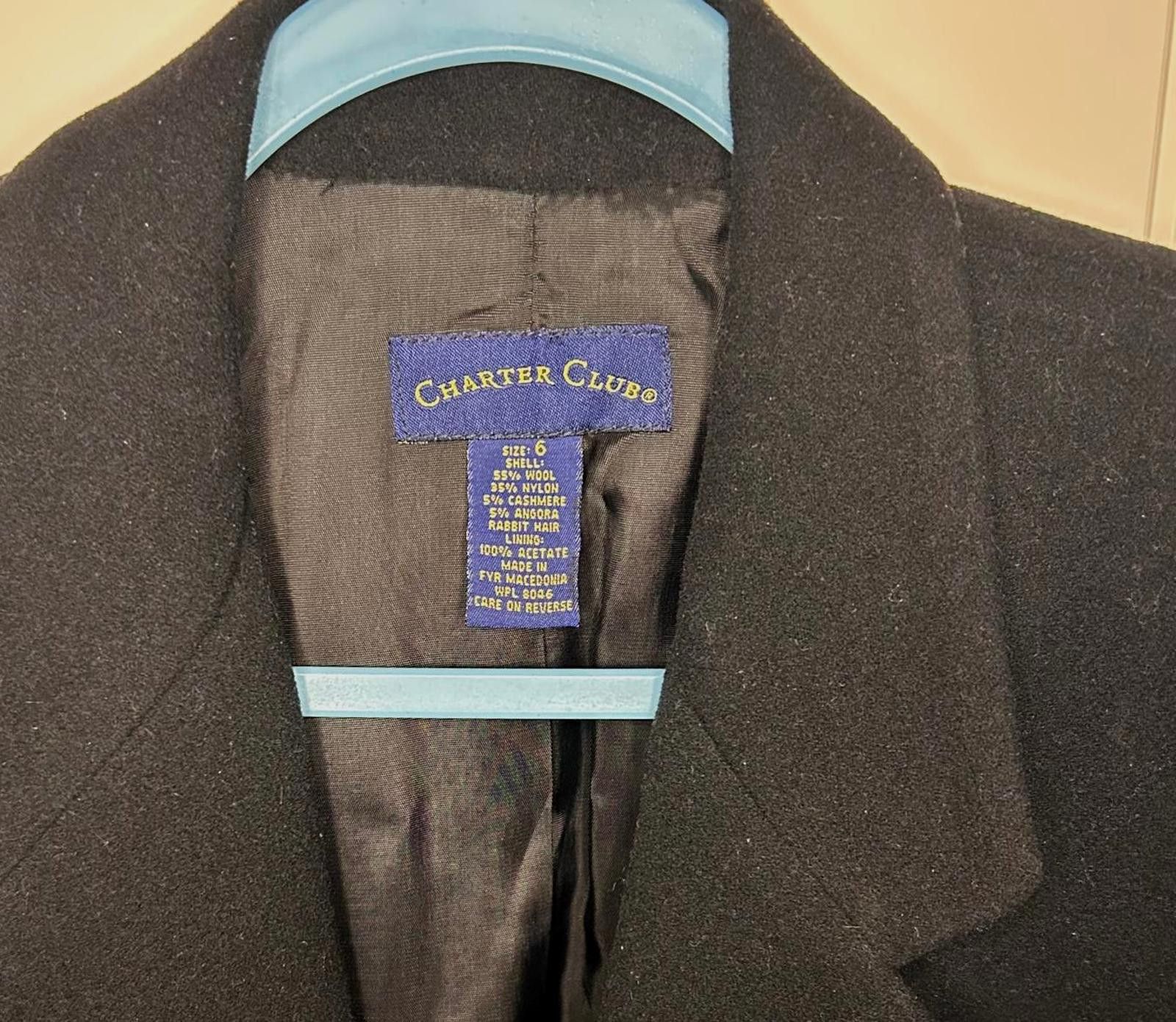 Charter Club Charter Club Black Wool Cashmere Angora Blazer Womens 6 Size M / US 6-8 / IT 42-44 - 2 Thumbnail