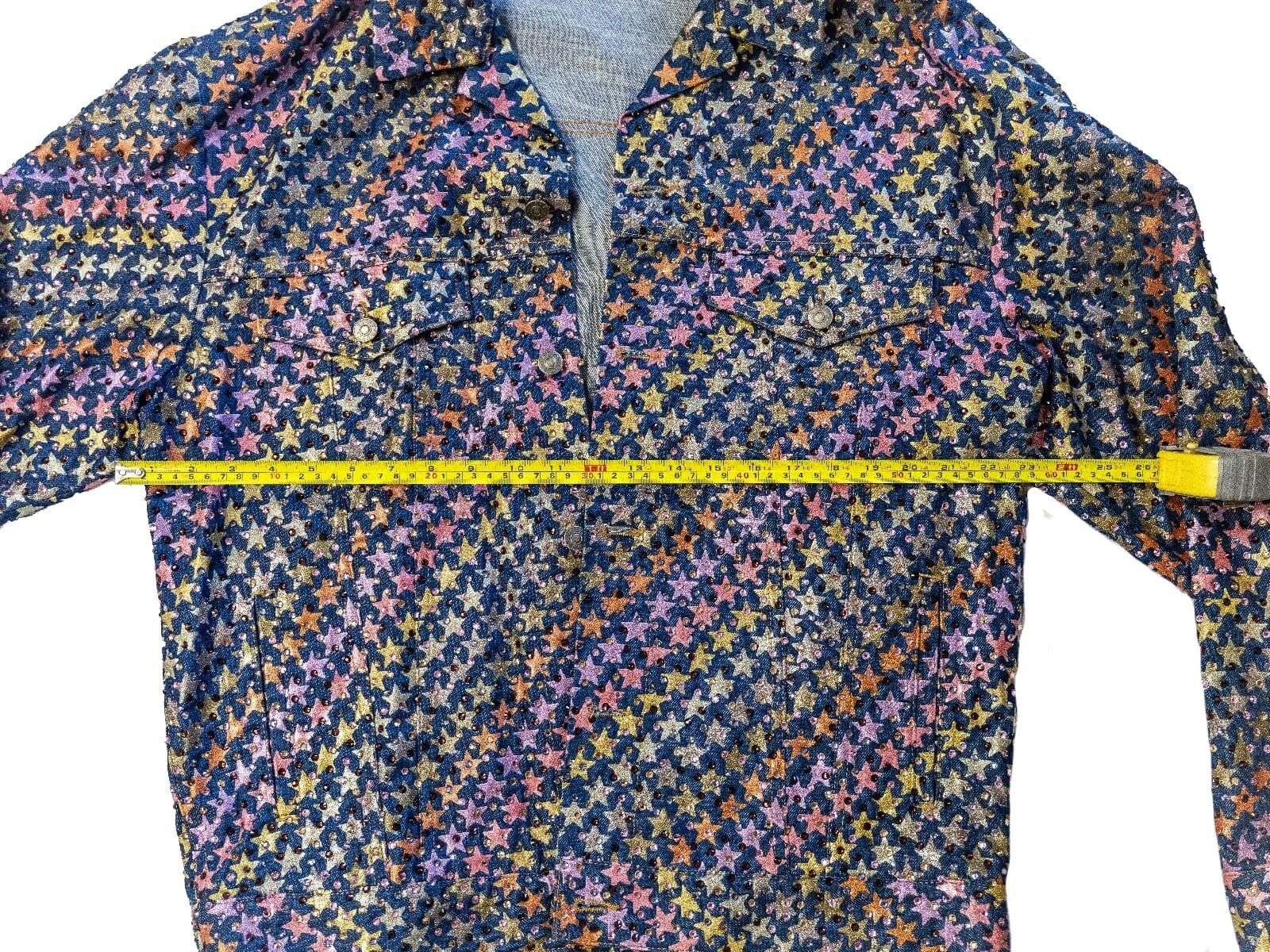 Gucci GUCCI Denim Jacket Foil Star Crystal Embellished Blue 548722 Size US S / EU 44-46 / 1 - 5 Thumbnail