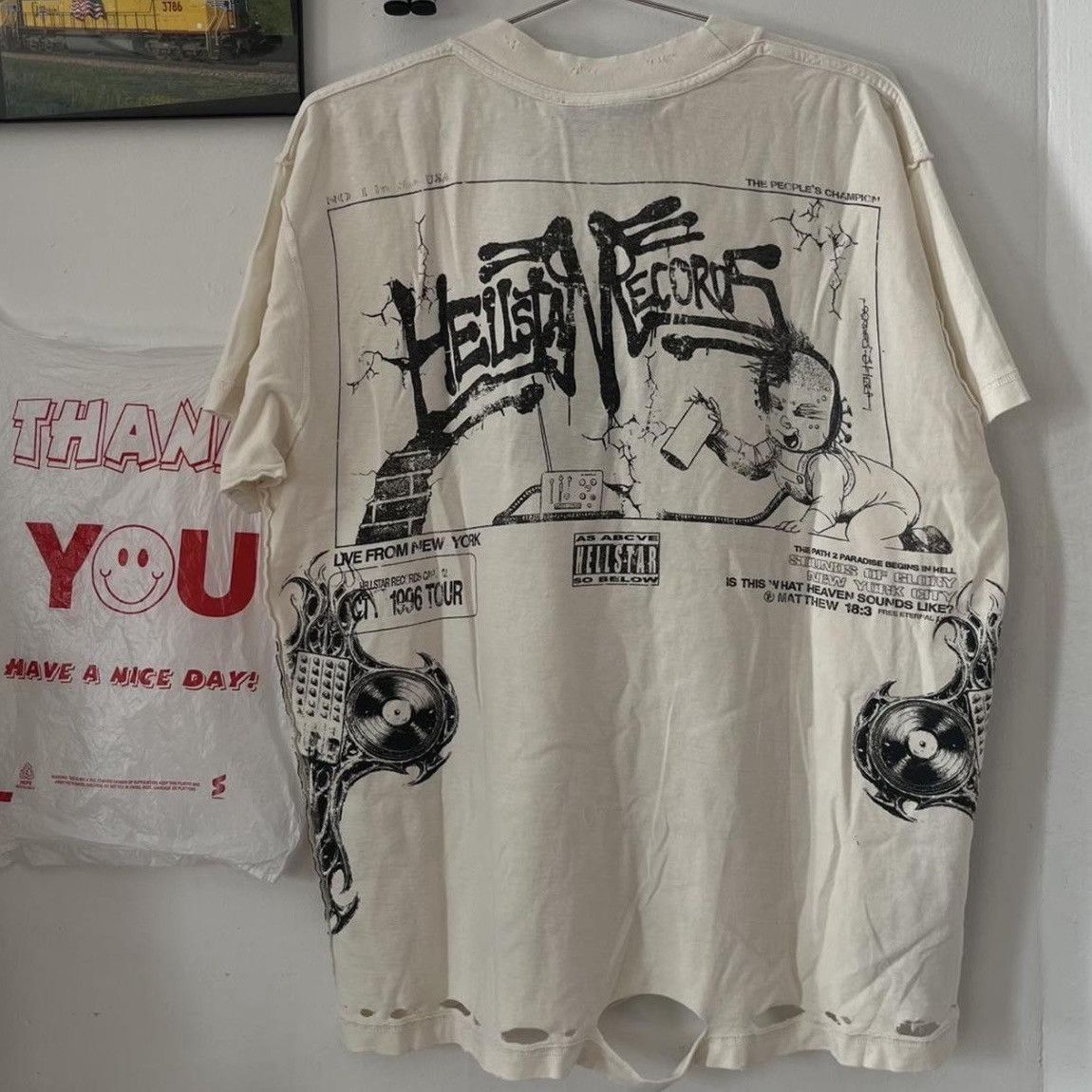 HELLSTAR Hellstar beige cut & sew tee Size US S / EU 44-46 / 1 - 2 Thumbnail