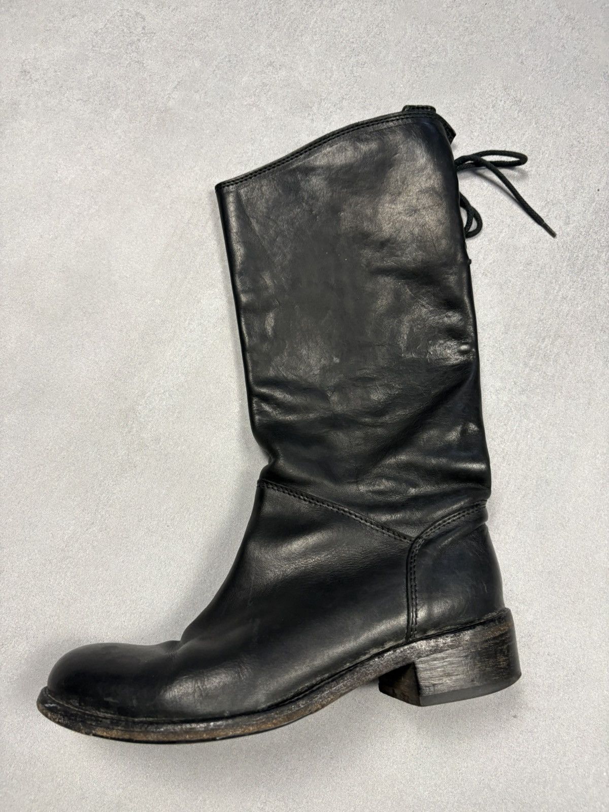 MoMA MOMA Distressed Leather Back Lace Combat Boots Avant Garde Size US 7 / IT 37 - 15 Thumbnail