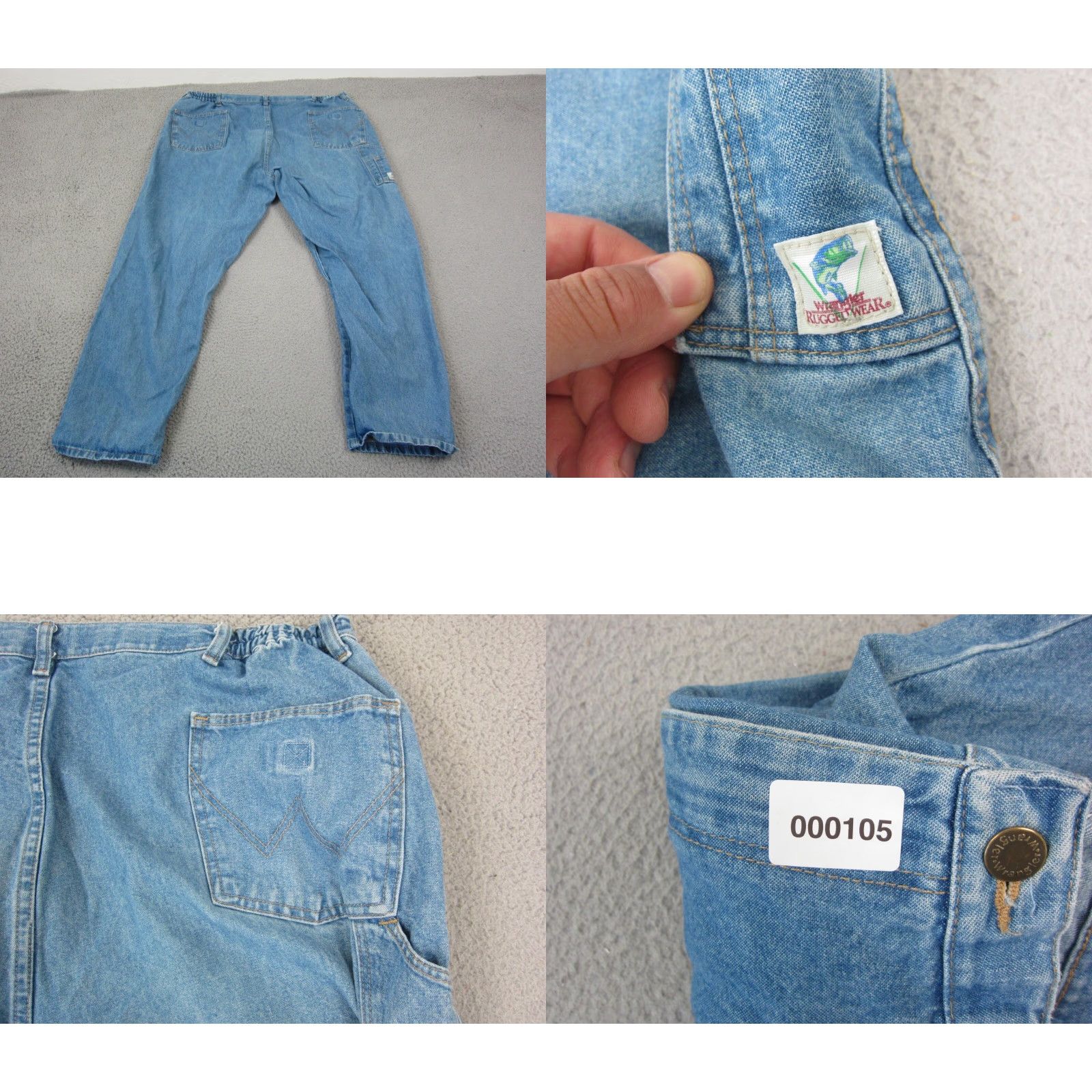 Wrangler VINTAGE Wrangler Jeans Men 42 x 30 Blue Denim 5-Pocket Carpenter Workwear 90s Bags Wide Straight Y2K Size US 42 / EU 58 - 10 Thumbnail