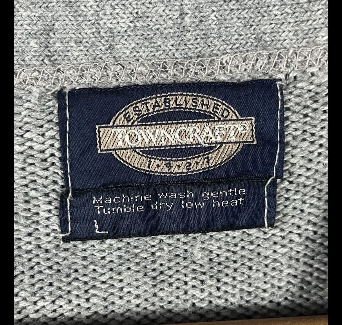 Towncraft Vintage 80s Towncraft Cardigan Sweater Mens M Gray grandpa Size US M / EU 48-50 / 2 - 3 Thumbnail