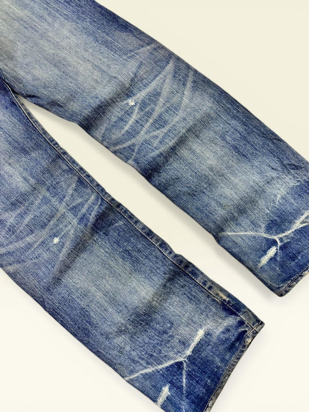 Samurai Jeans Vtg Japan Omnigod Selvedge Grunge Whisker Faded Jeans Size US 29 - 10 Thumbnail