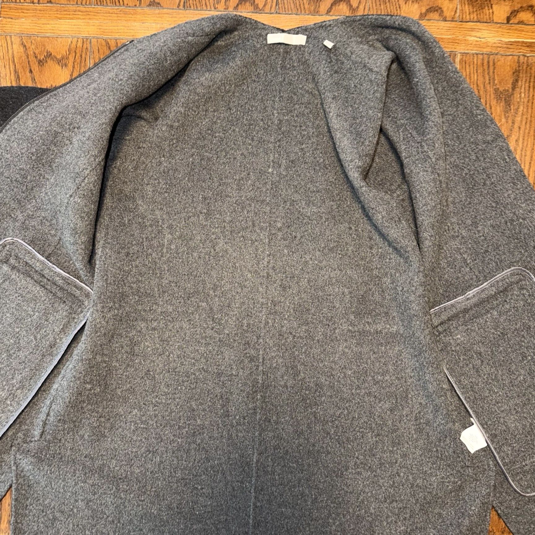 Vince Vince Wool Blend Long Coat Women L Black Full Zip Side Slits Wool Long Coat Ladies Regular Fit Size L / US 10 / IT 46 - 6 Thumbnail