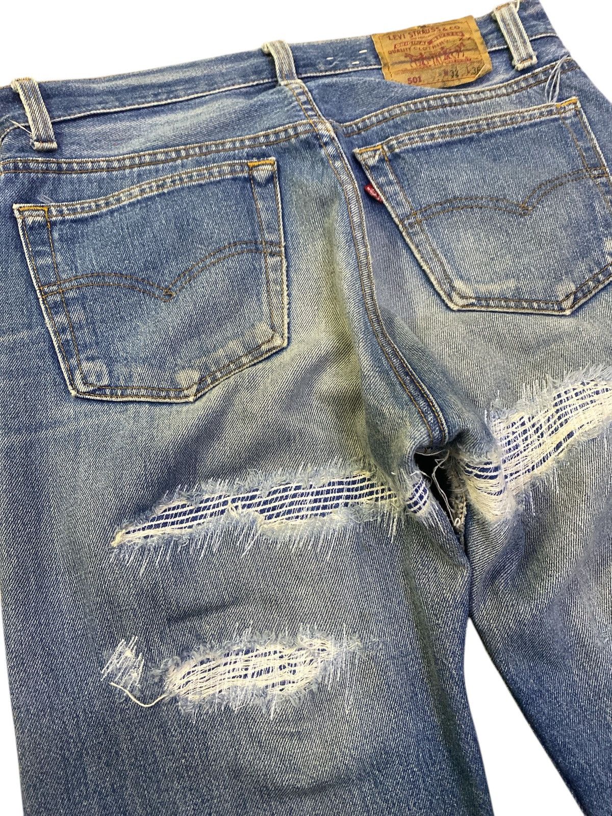 Levi's × Vintage Vintage Levi’s 501 Patchwork Repaired Jeans Size US 32 / EU 48 - 11 Thumbnail