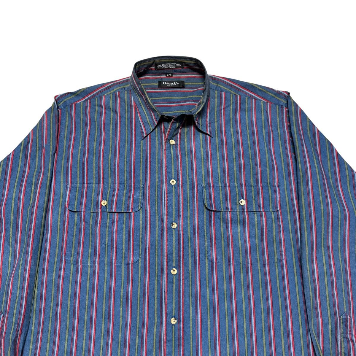 Christian Dior Monsieur Vintage Christian Dior Monsieur Striped Shirt Oversized Size US L / EU 52-54 / 3 - 2 Thumbnail