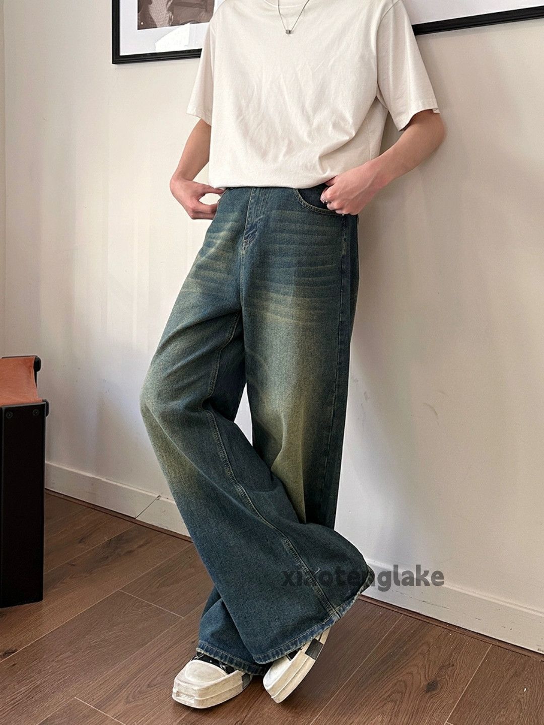 Jean × Vintage washed faded loose baggy y2k flared jeans Size US 32 / EU 48 - 1 Thumbnail