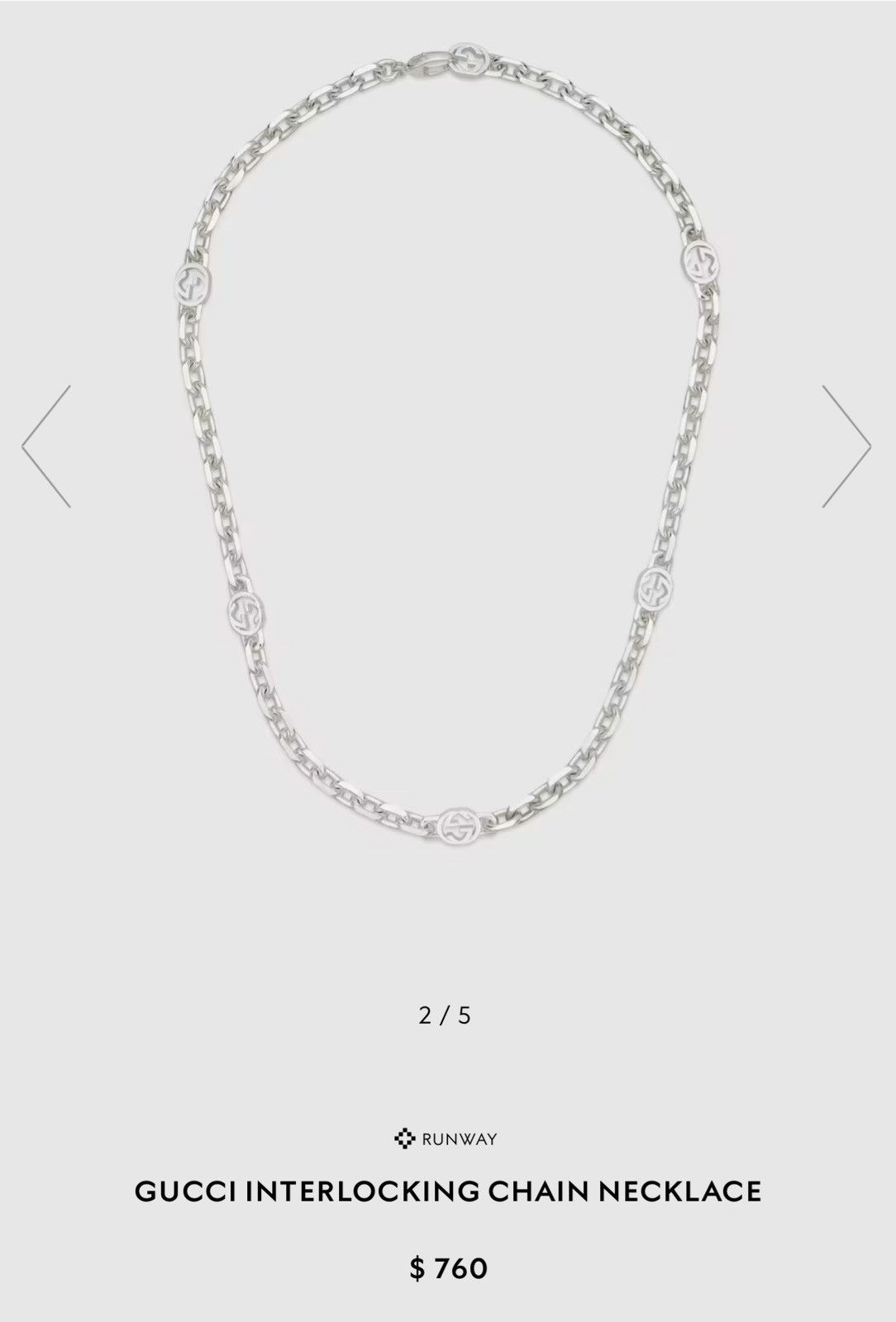 Gucci GUCCI INTERLOCKING CHAIN NECKLACE Size ONE SIZE - 4 Thumbnail