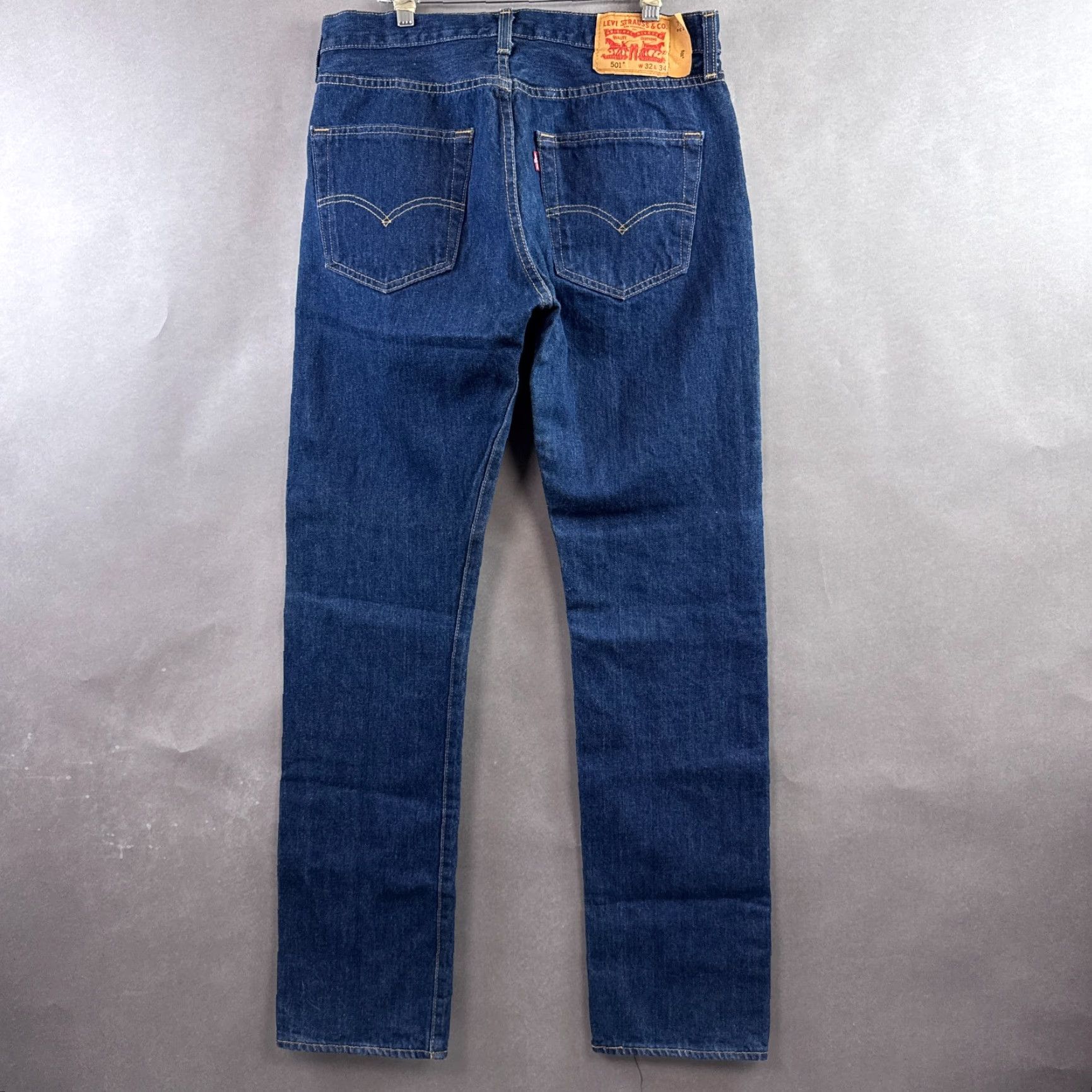 Levi's VINTAGE Levi's 501 Jeans Mens 32x34 Blue Button Fly Denim Pants Faded Straight Dark Work Size US 32 / EU 48 - 4 Thumbnail