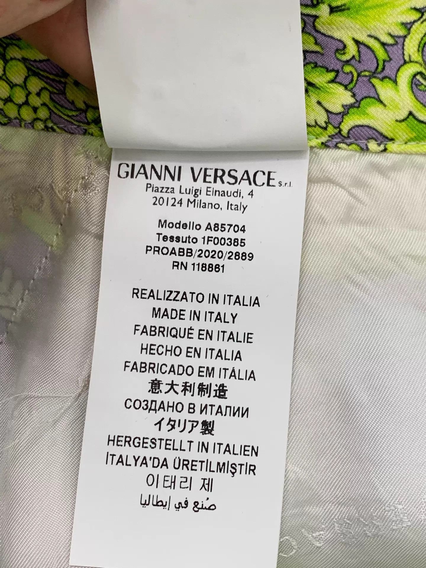 Versace Versace Women's Green Purple Silk Printed Short 42 Size 28" / US 6 / IT 42 - 6 Thumbnail