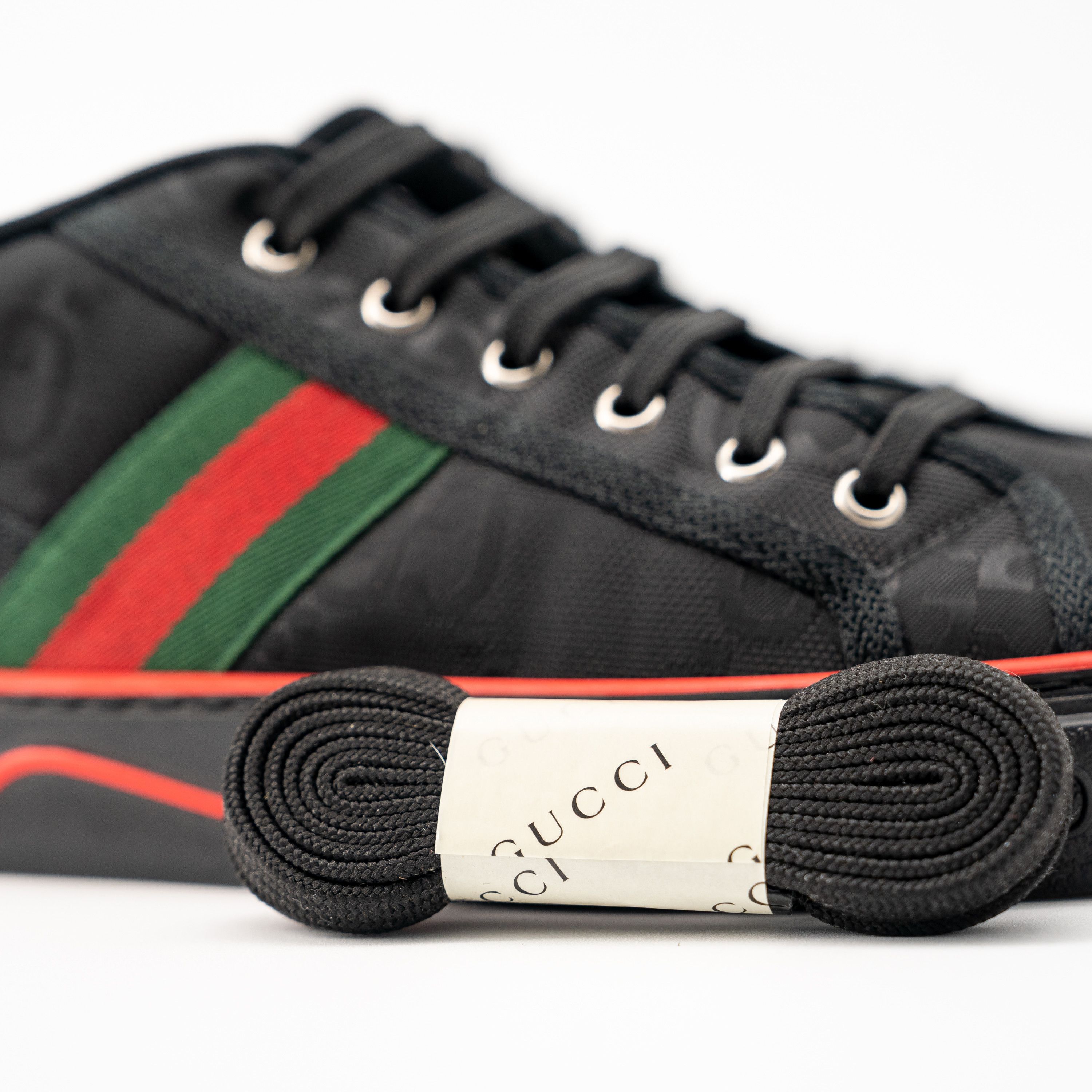 Gucci Gucci Tennis 1977 Low Black Canvas Sneakers GG Size US 13 / EU 46 - 5 Thumbnail