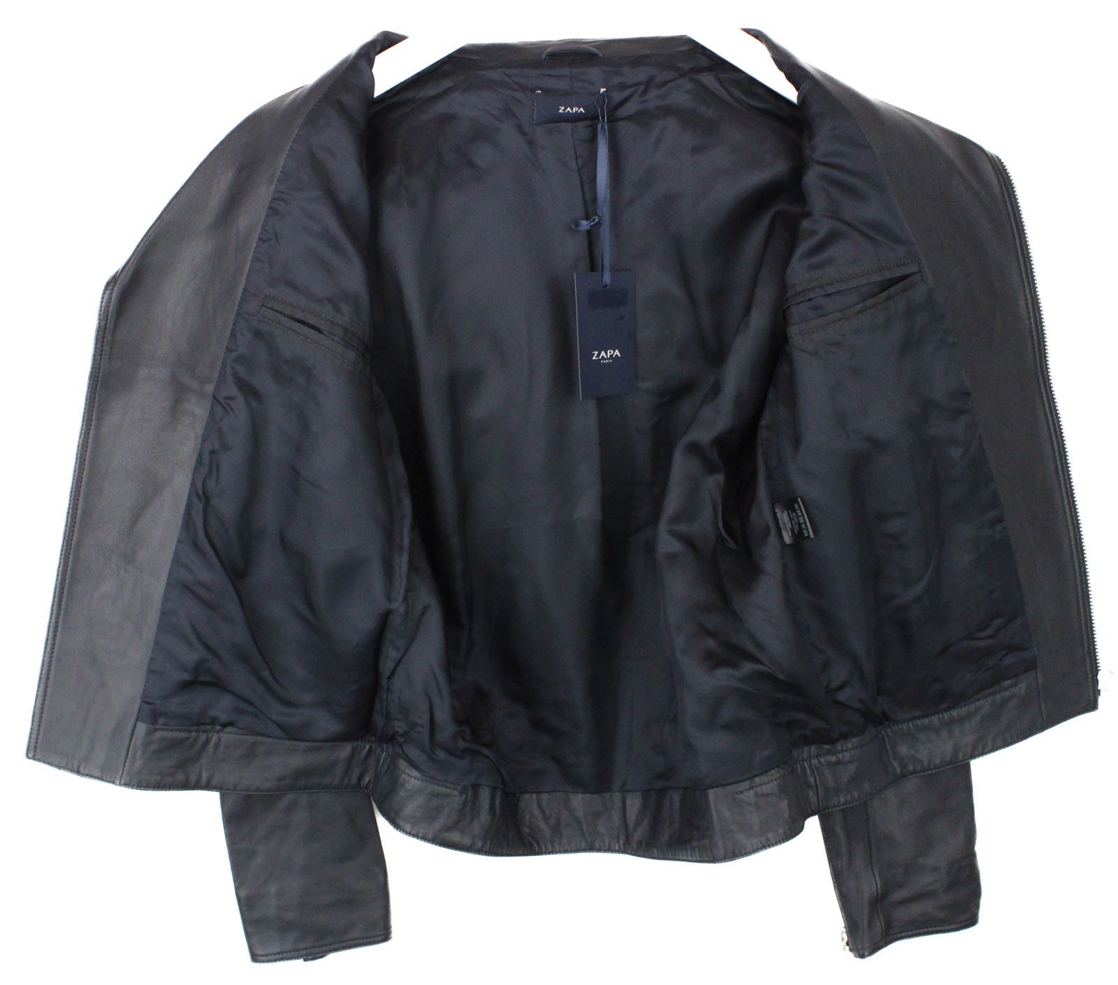 ZAPA ZAPA Jacket Men UK 40 Black Soft Leather Zip Pockets Biker Size US L / EU 52-54 / 3 - 4 Thumbnail